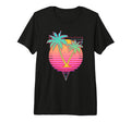 Art 1980S Synthwave Sunset Vaporwave Tri T-Shirt - Novelty Apparel Unisex - T-Shirt, Sweatshirt, Hoodie