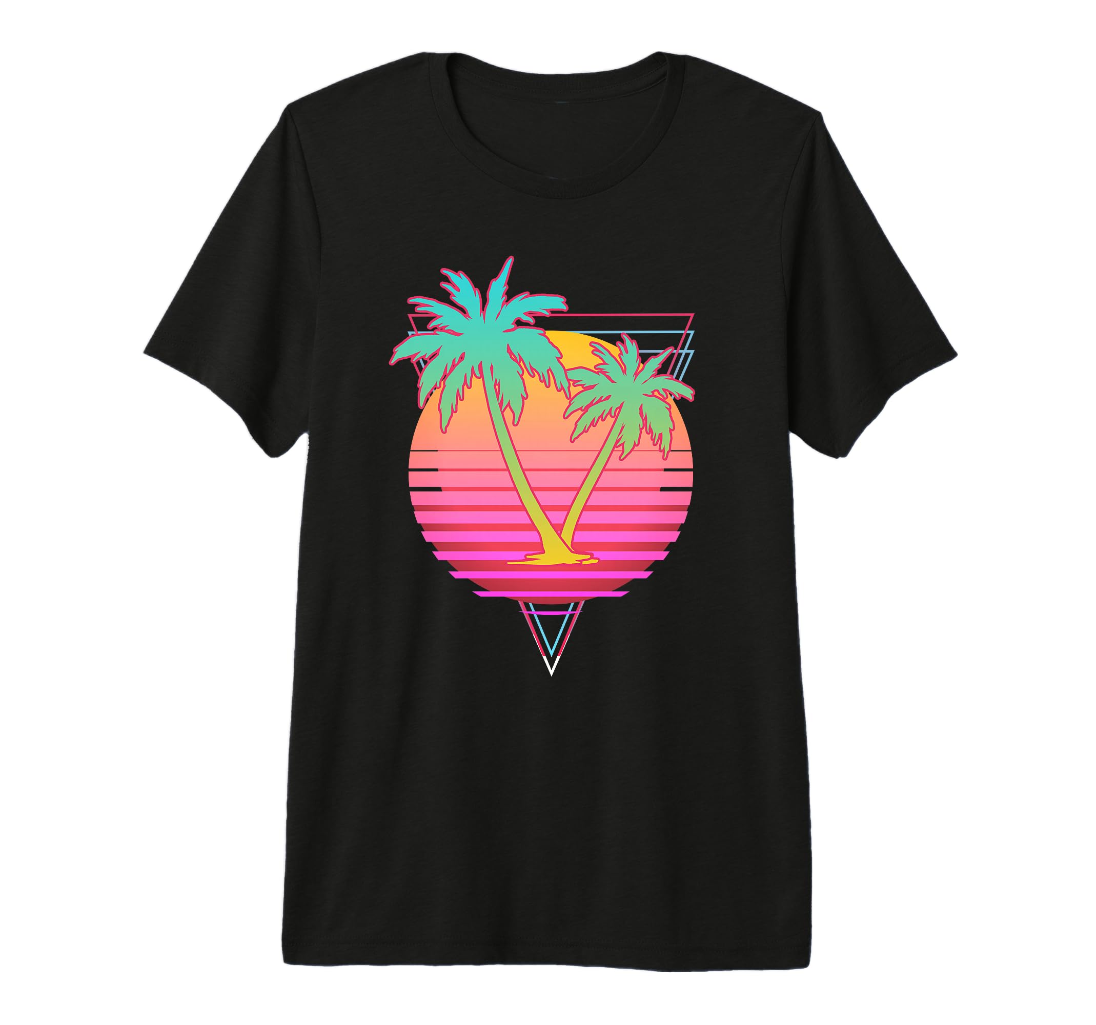Art 1980S Synthwave Sunset Vaporwave Tri T-Shirt - Novelty Apparel Unisex - T-Shirt, Sweatshirt, Hoodie