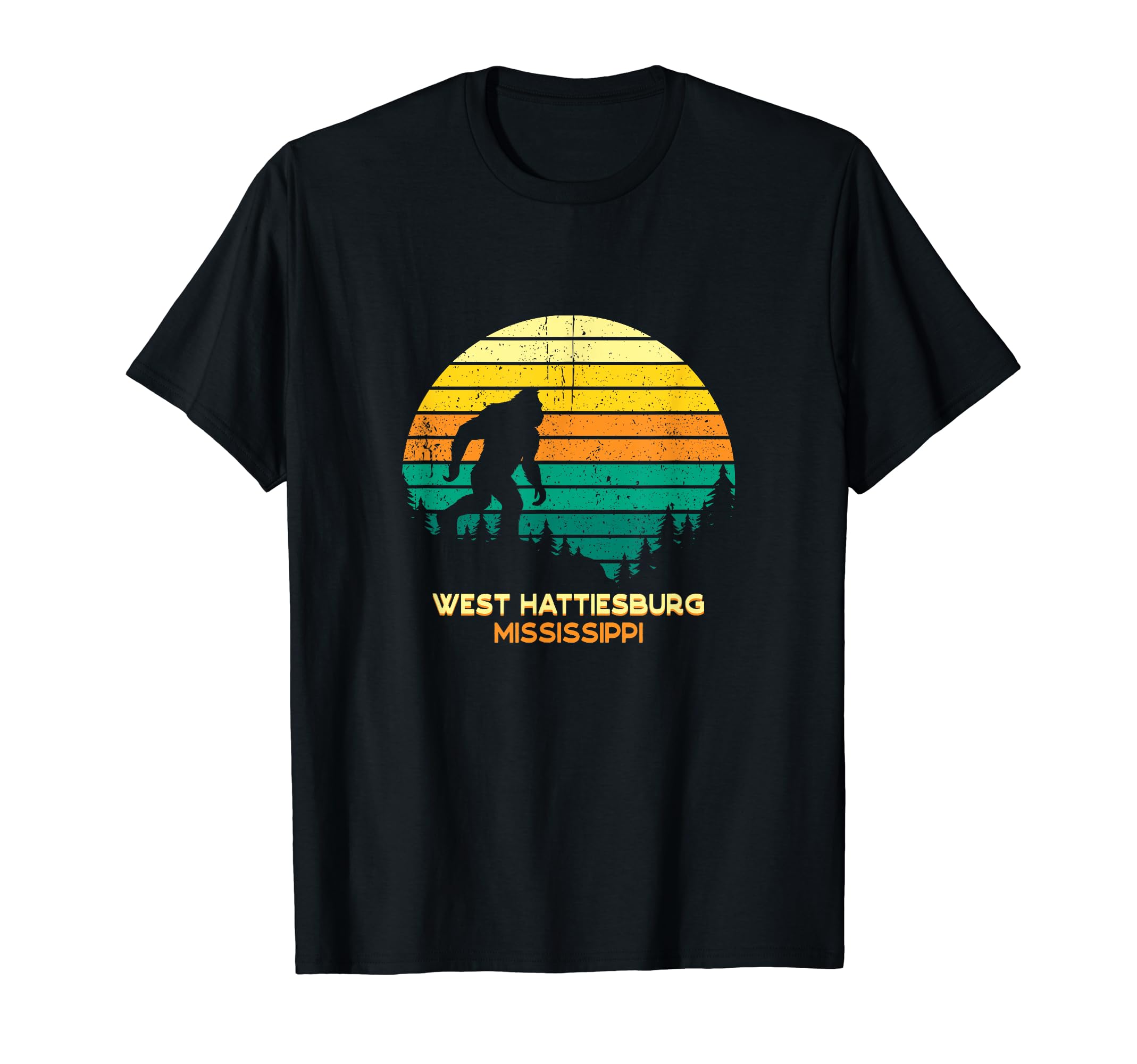 West Hattiesburg Mississippi Bigfoot T-Shirt - Trendy Graphic for Adults - T-Shirt, Sweatshirt, Hoodie