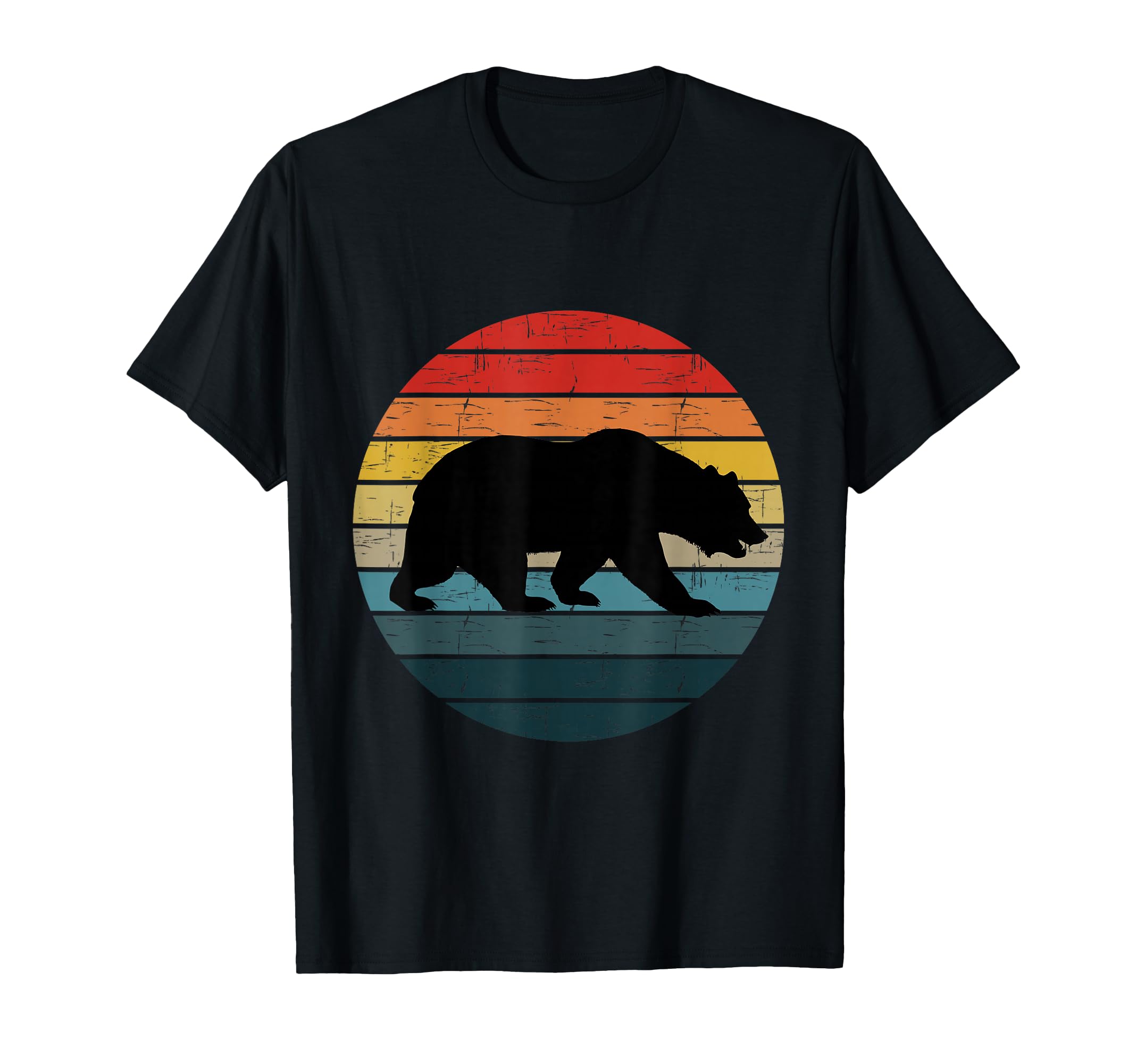 Bear Silhouette Sunset Sun Colorful T-Shirt - Novelty Apparel Men Women - T-Shirt, Sweatshirt, Hoodie