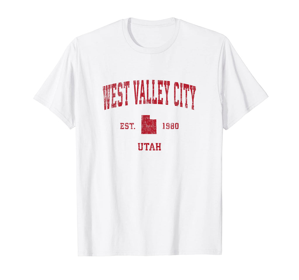 West Valley City Utah Ut Sports Red T-Shirt - Aesthetic Graphic for Adults - T-Shirt, Sweatshirt, Hoodie