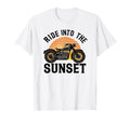 Ride Into Sunset Motorcycle T-Shirt - Minimalist Print for Adults - T-Shirt, Sweatshirt, Hoodie