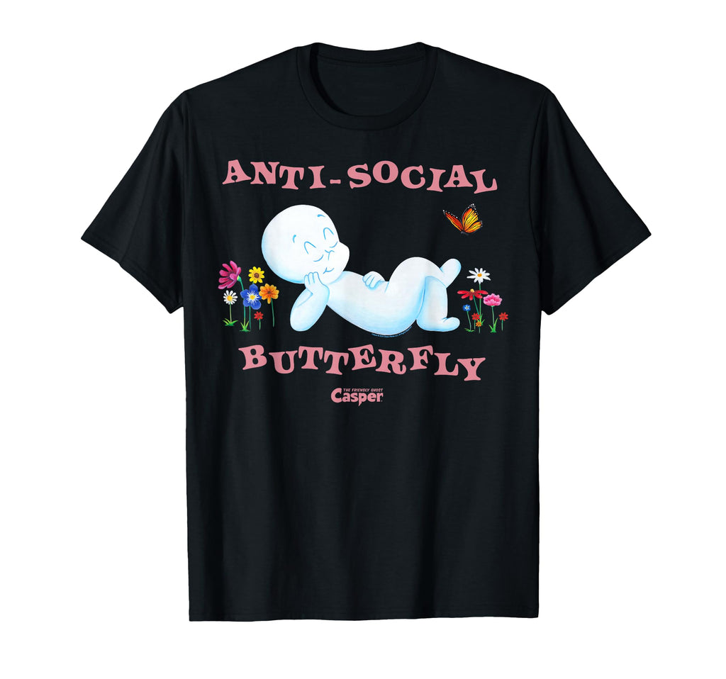 Casper Friendly Ghost Anti Social T-Shirt - Minimalist Print for Adults - T-Shirt, Sweatshirt, Hoodie