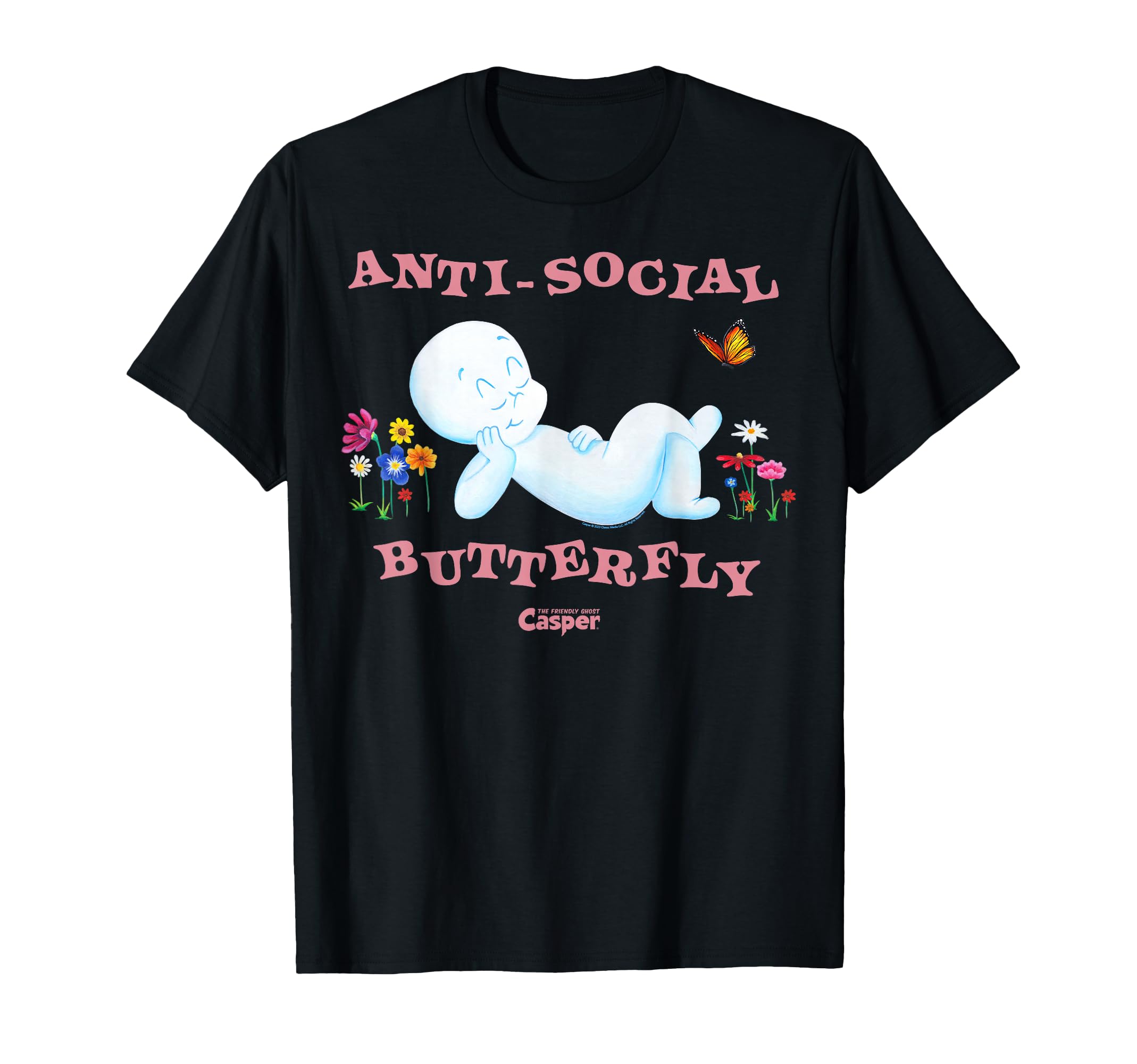 Casper Friendly Ghost Anti Social T-Shirt - Minimalist Print for Adults - T-Shirt, Sweatshirt, Hoodie