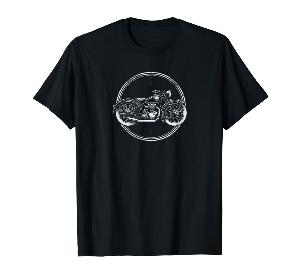 Circle Motorcycle Sketch T-Shirt - Novelty Apparel for Adults - T-Shirt, Sweatshirt, Hoodie