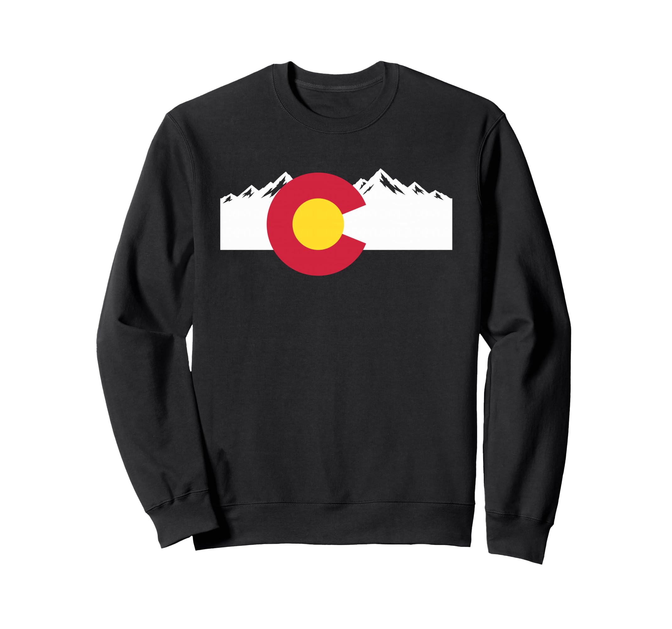 Colorado Flag Mountain Skyline Sweatshirt - Graphic Print Men Women - T-Shirt, Sweatshirt, Hoodie