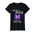 Purple Butterfly Brave Wings She Flies T-Shirt - Streetwear Style Unisex - T-Shirt, Sweatshirt, Hoodie