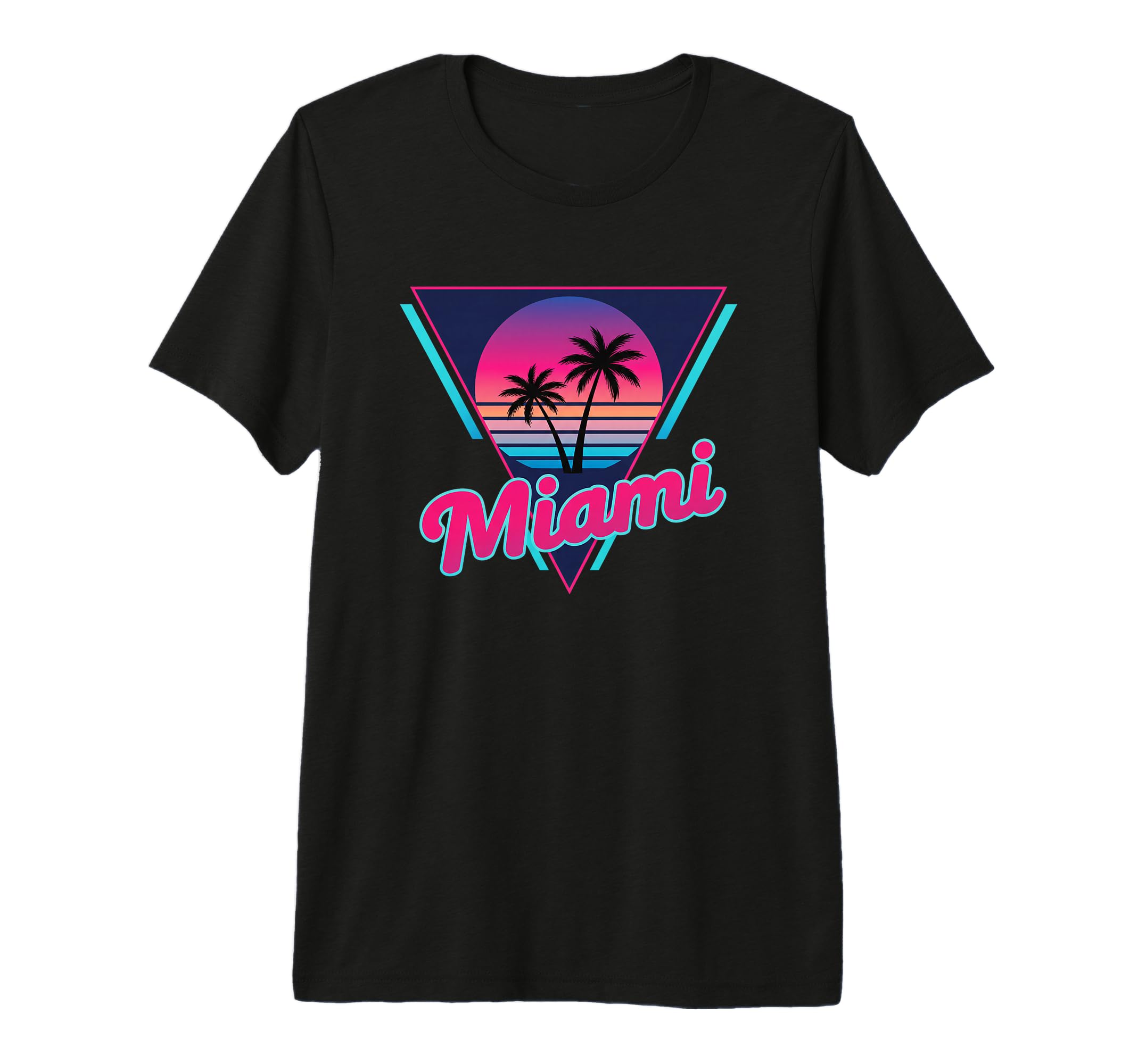Miami Palm Sunset Nostalgia 1980S Beach T-Shirt - Streetwear Style Unisex - T-Shirt, Sweatshirt, Hoodie