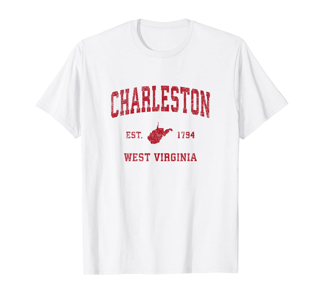 Charleston West Virginia Wv Sports Red T-Shirt - Trendy Graphic for Adults - T-Shirt, Sweatshirt, Hoodie