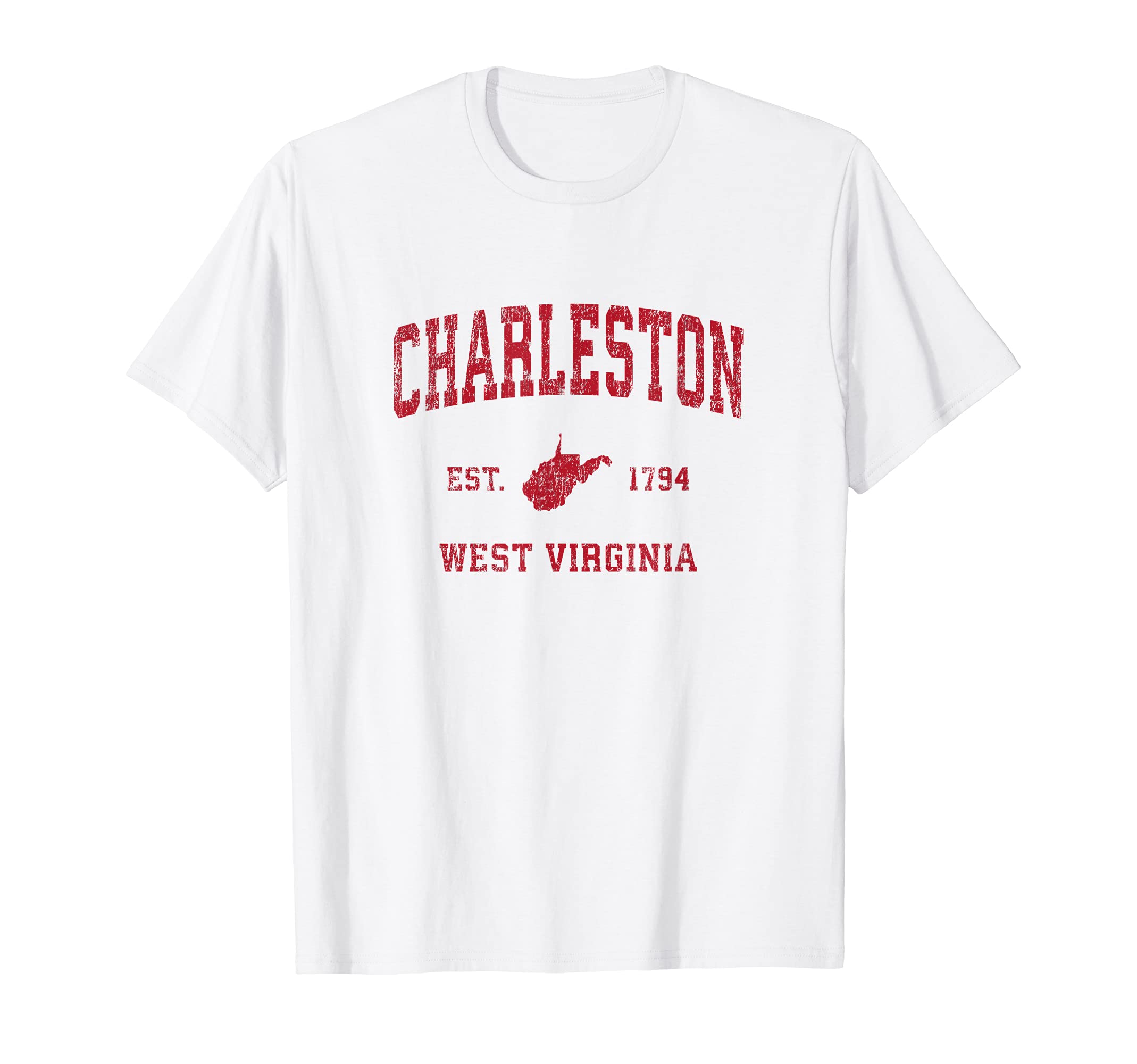 Charleston West Virginia Wv Sports Red T-Shirt - Trendy Graphic for Adults - T-Shirt, Sweatshirt, Hoodie