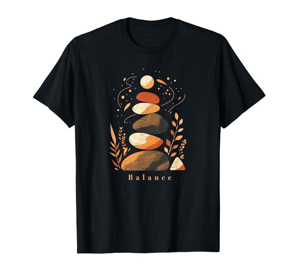 Zen Balancing Stones Art Mindfulness T-Shirt - Custom Art Print Men Women - T-Shirt, Sweatshirt, Hoodie