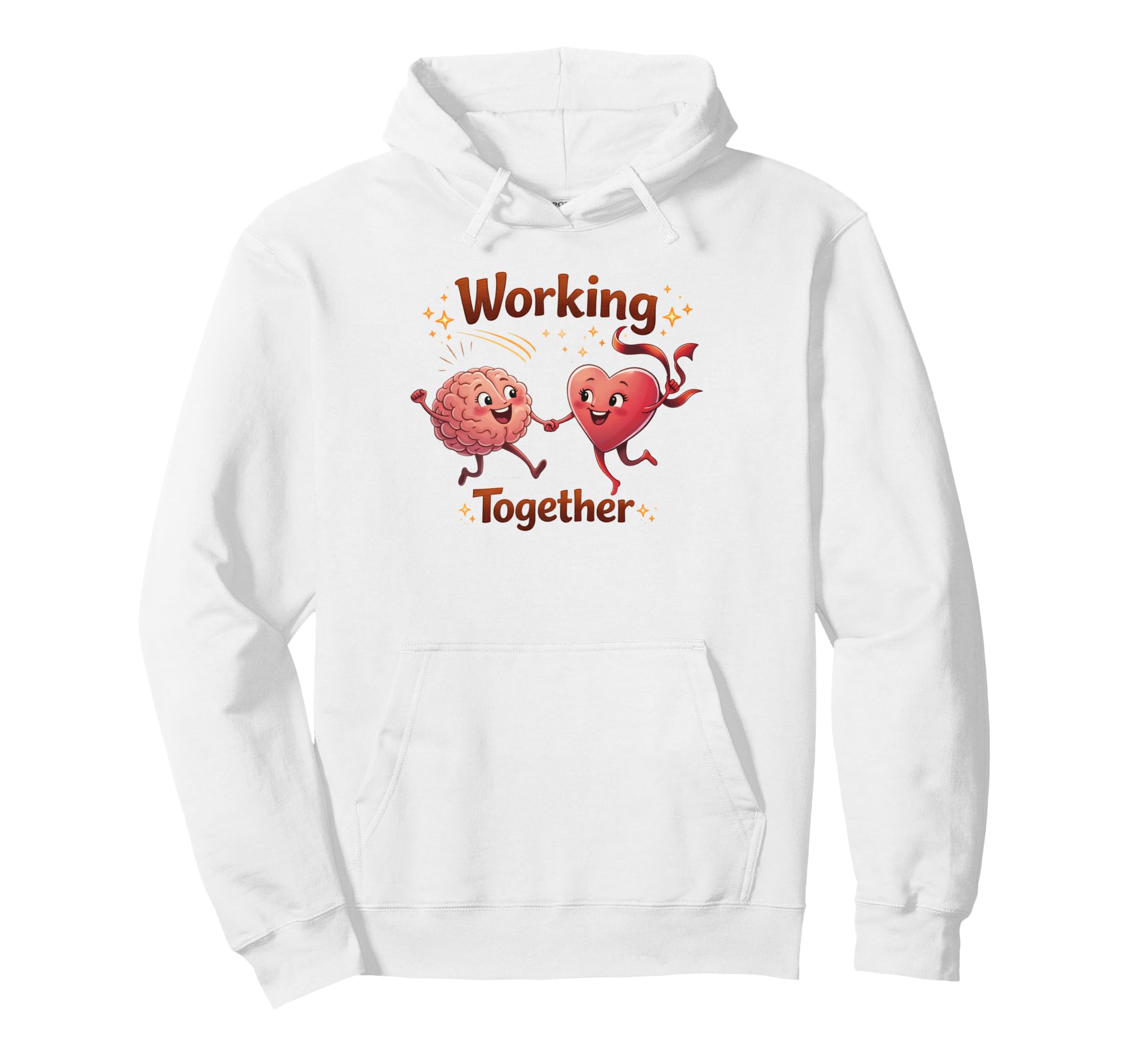 Mental Health Anxiety Heart Brain Hoodie - Minimalist Print Men Women - T-Shirt, Sweatshirt, Hoodie