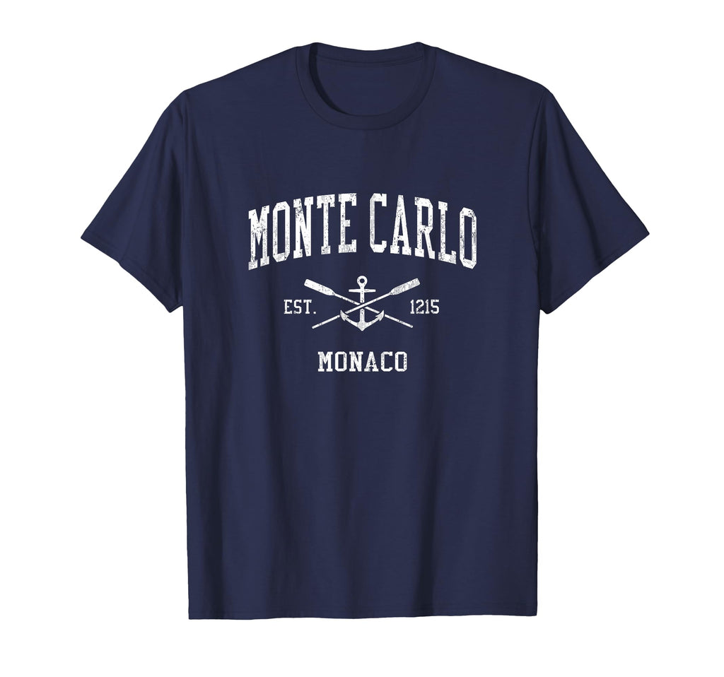 Monte Carlo Crossed Oars Boat Anchor T-Shirt - Casual Everyday Wear Unisex - T-Shirt, Sweatshirt, Hoodie