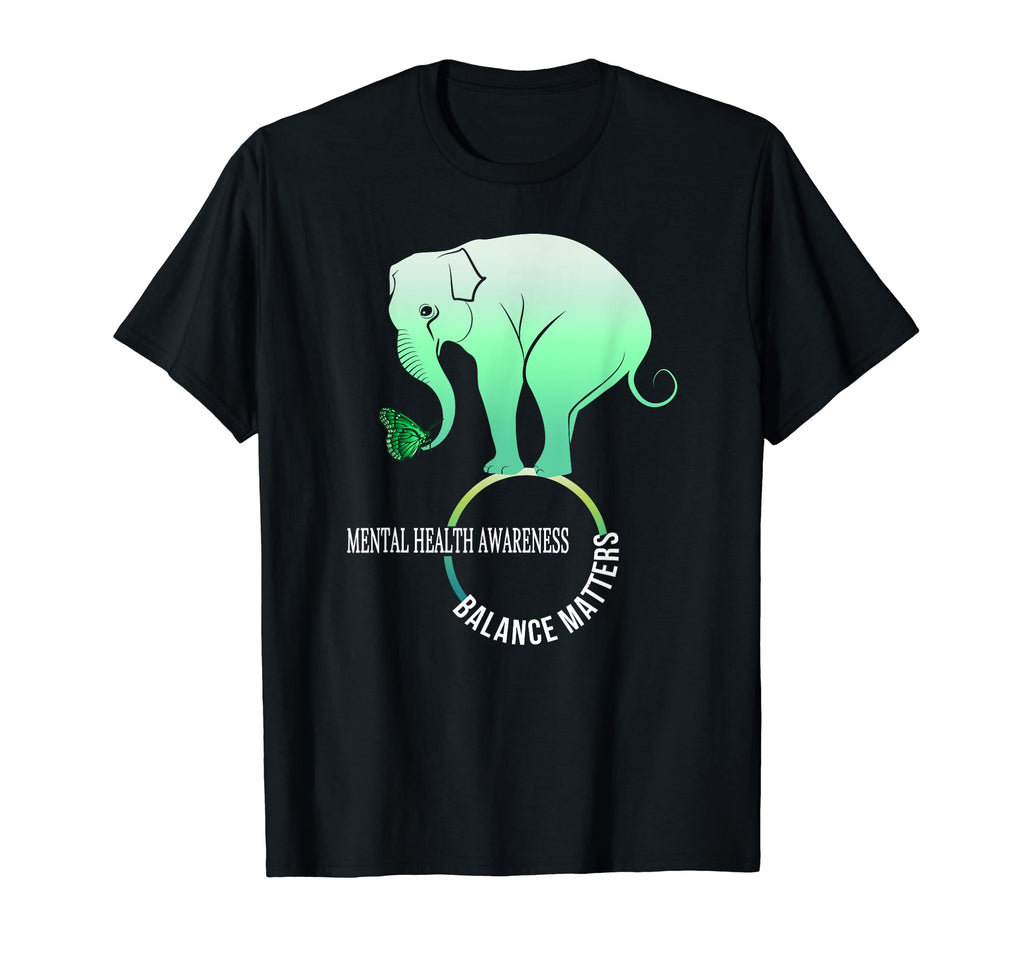 Elephant Keeps Balance Butterfly T-Shirt - Fun Novelty Design for Adults - T-Shirt, Sweatshirt, Hoodie