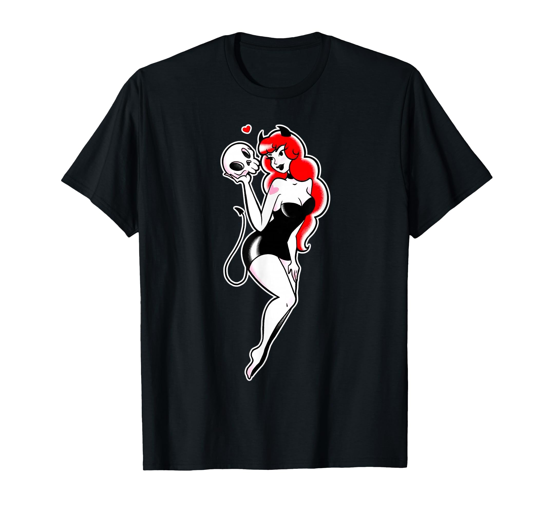 Pretty Devil Pin Up Traditional T-Shirt - Casual Everyday Wear Men Women - T-Shirt, Sweatshirt, Hoodie