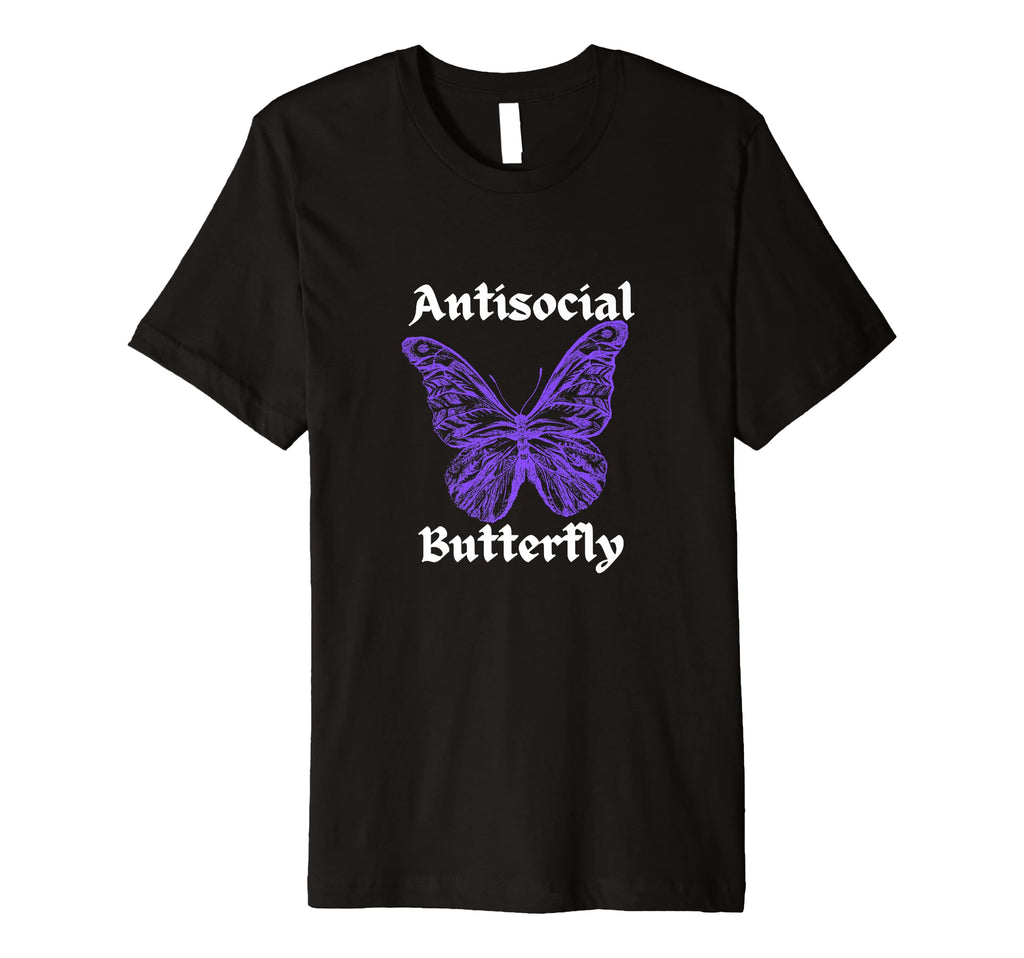 Antisocial Butterfly T-Shirt - Minimalist Print for Adults - T-Shirt, Sweatshirt, Hoodie