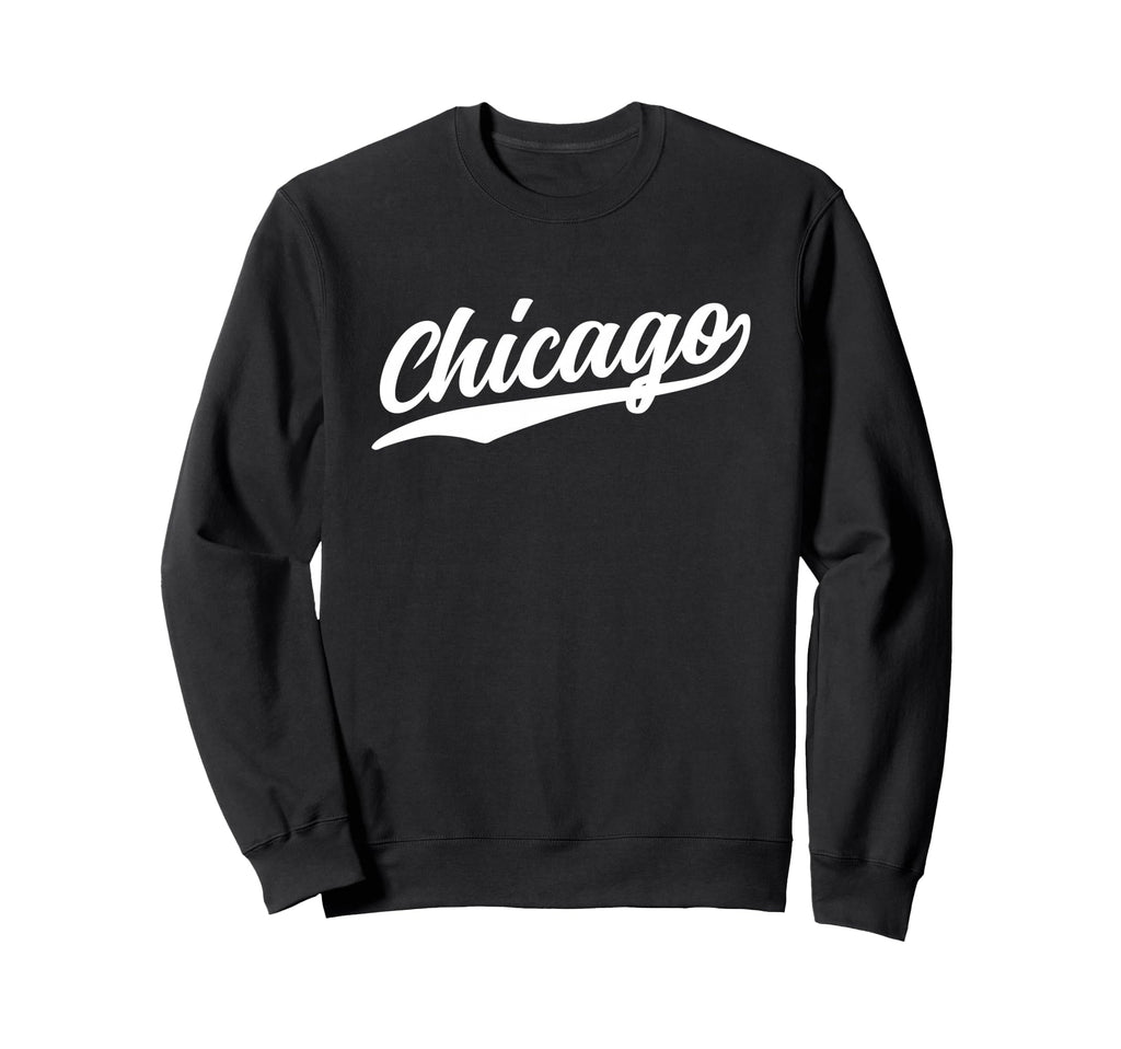 Chicago Illinois Script 1970S Sweatshirt - Custom Art Print for Adults - T-Shirt, Sweatshirt, Hoodie