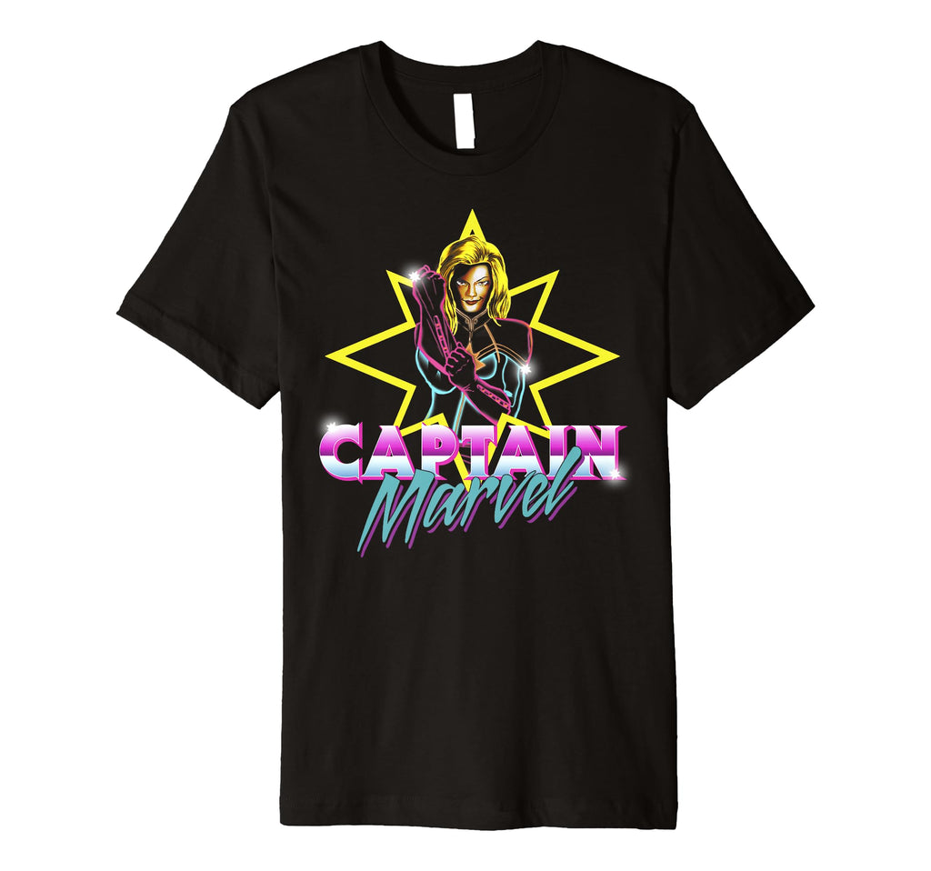 Marvel Captain Marvel 80S Neon Logo T-Shirt - Aesthetic Graphic Men Women - T-Shirt, Sweatshirt, Hoodie