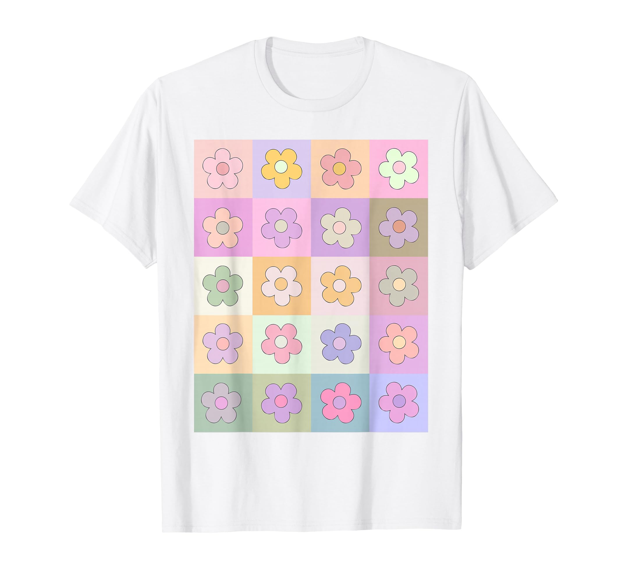 Danish Pastel Aesthetic Daisy Flower Pattern T-Shirt - Graphic Print Unisex - T-Shirt, Sweatshirt, Hoodie