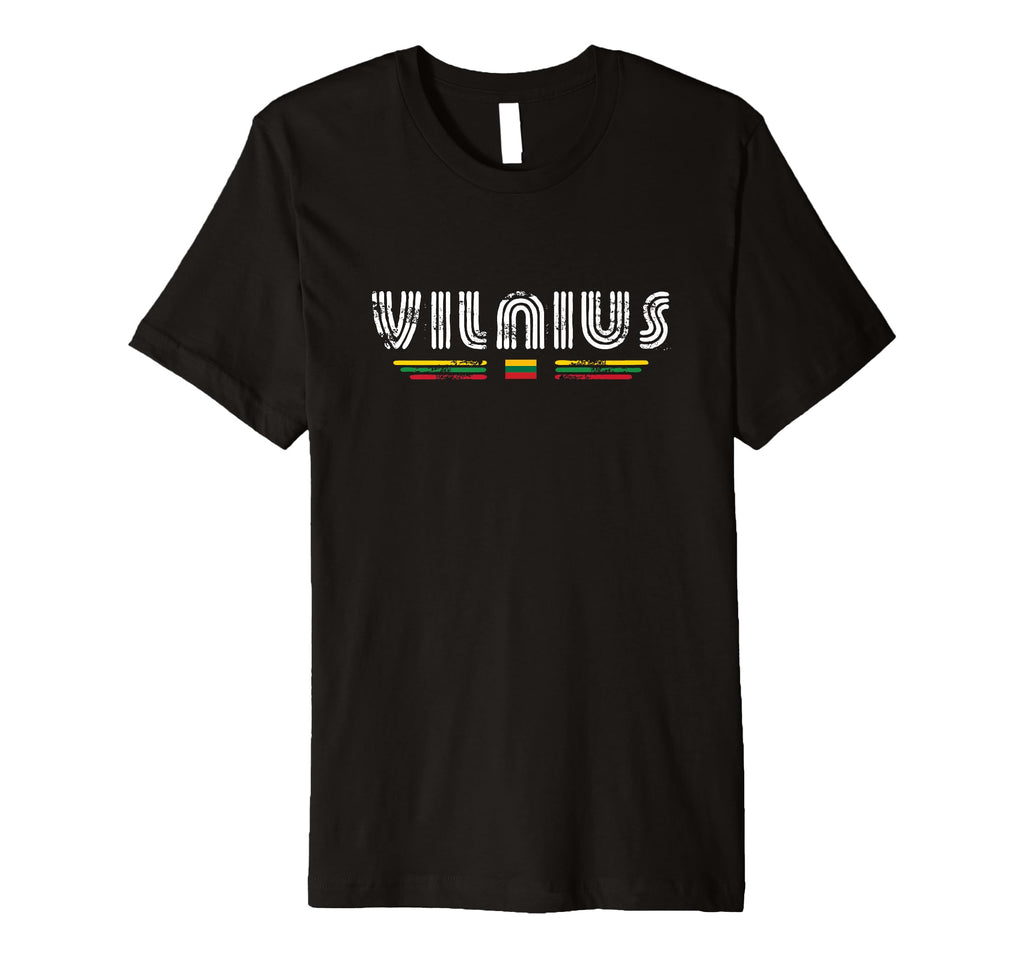 Vilnius Lithuania 70S 80S Type T-Shirt - Custom Art Print Men Women - T-Shirt, Sweatshirt, Hoodie