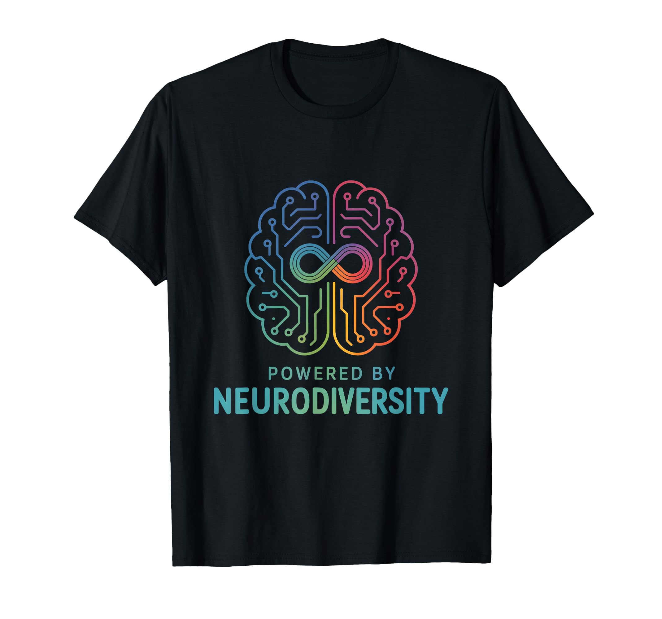 Powered Neurodiversity Brain Autism T-Shirt - Trendy Graphic Men Women - T-Shirt, Sweatshirt, Hoodie