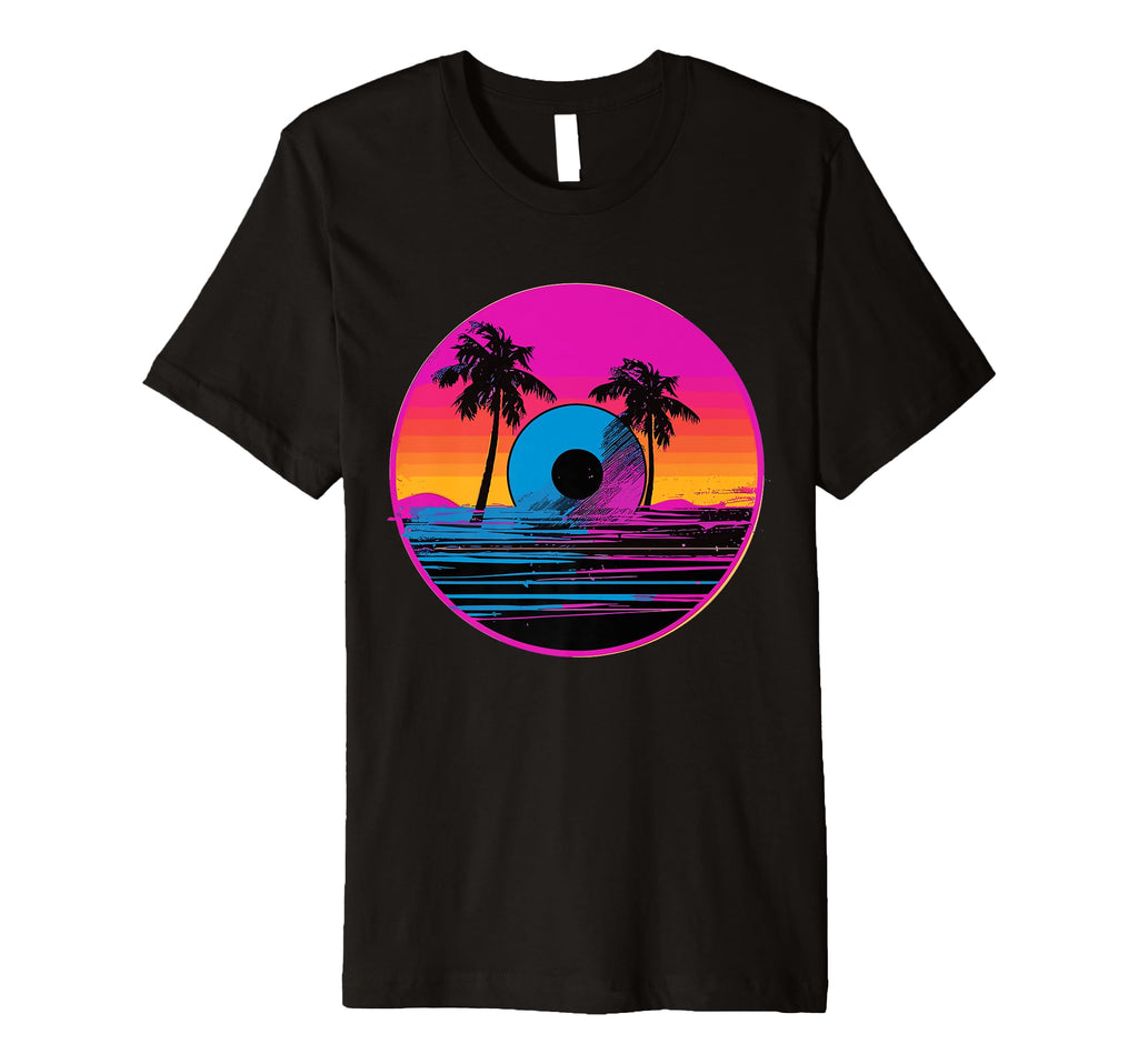 Vinyl Record Vaporwave Turntable T-Shirt - Fun Novelty Design for Adults - T-Shirt, Sweatshirt, Hoodie