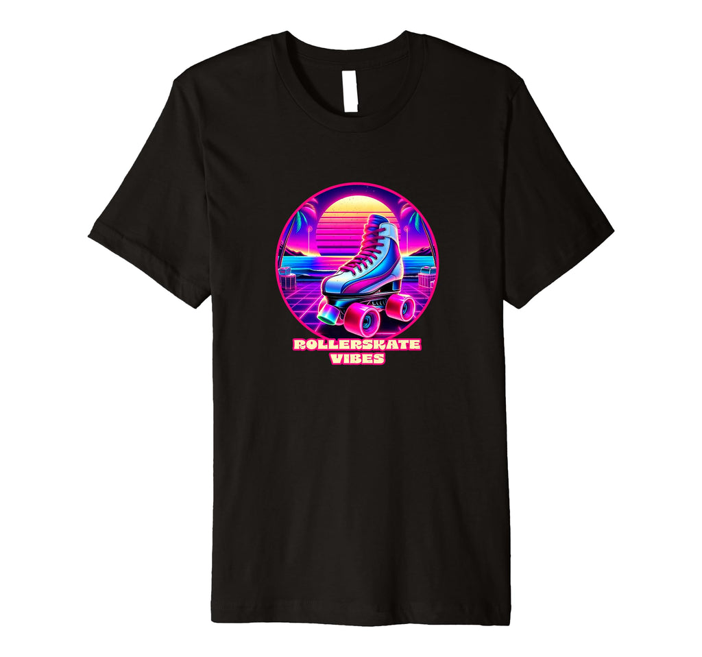 Rollerskate Vibes 1980S Synthwave Beach T-Shirt - Streetwear Style Unisex - T-Shirt, Sweatshirt, Hoodie
