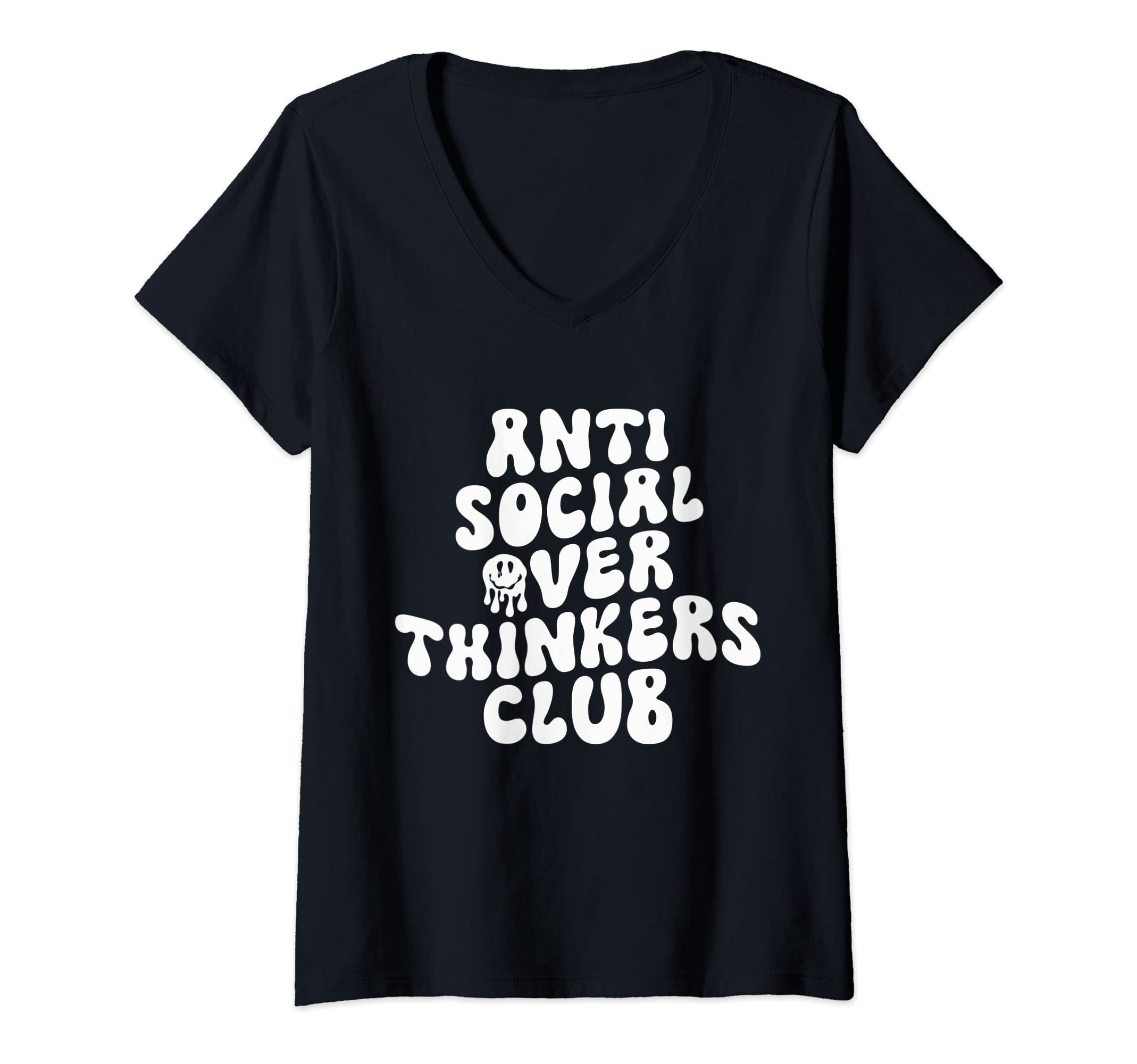 Womens Anti Social Over Thinkers T-Shirt - Casual Everyday Wear for Adults - T-Shirt, Sweatshirt, Hoodie
