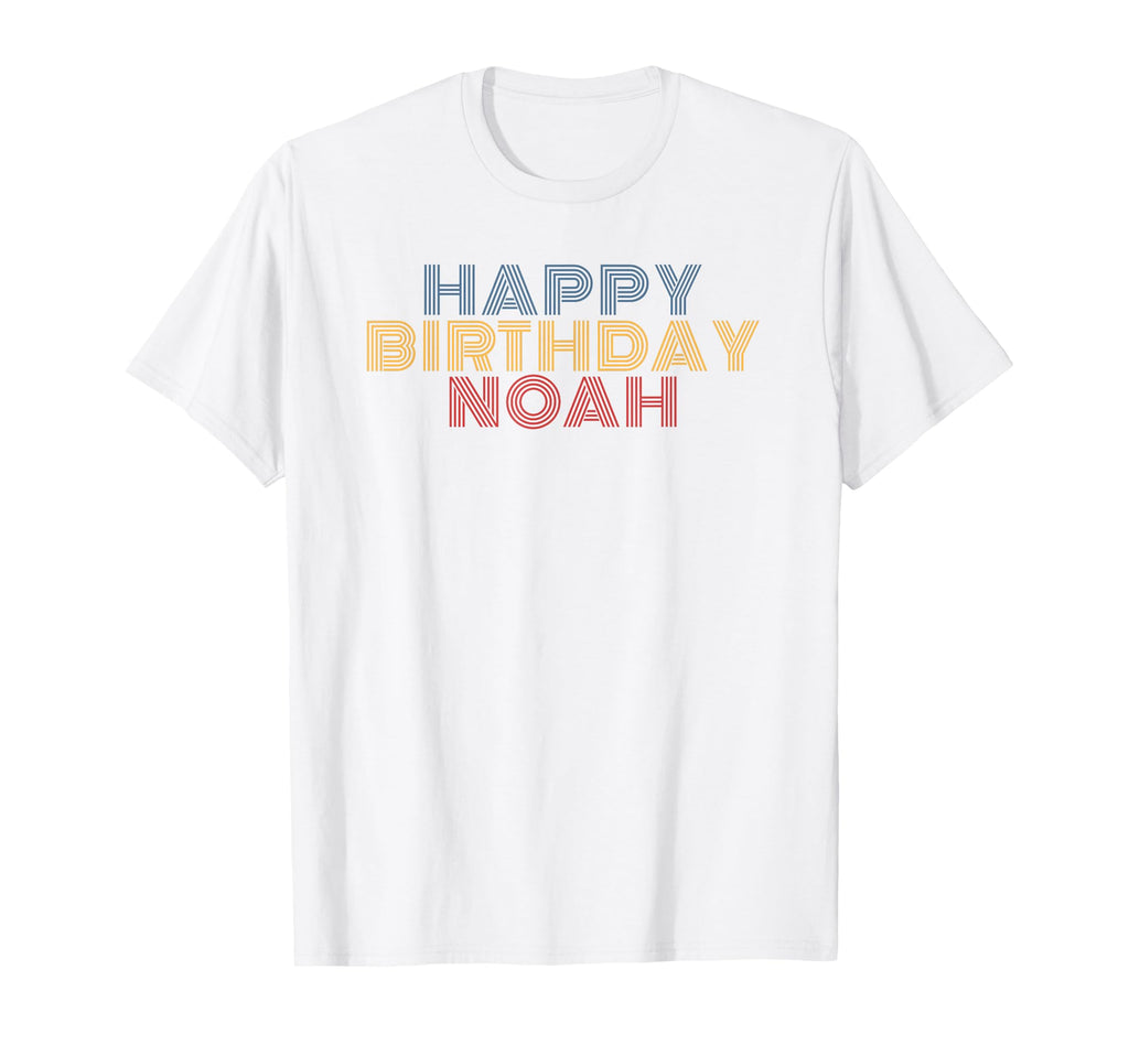 Happy Birthday Noah Personalized Name T-Shirt - Minimalist Print Unisex - T-Shirt, Sweatshirt, Hoodie
