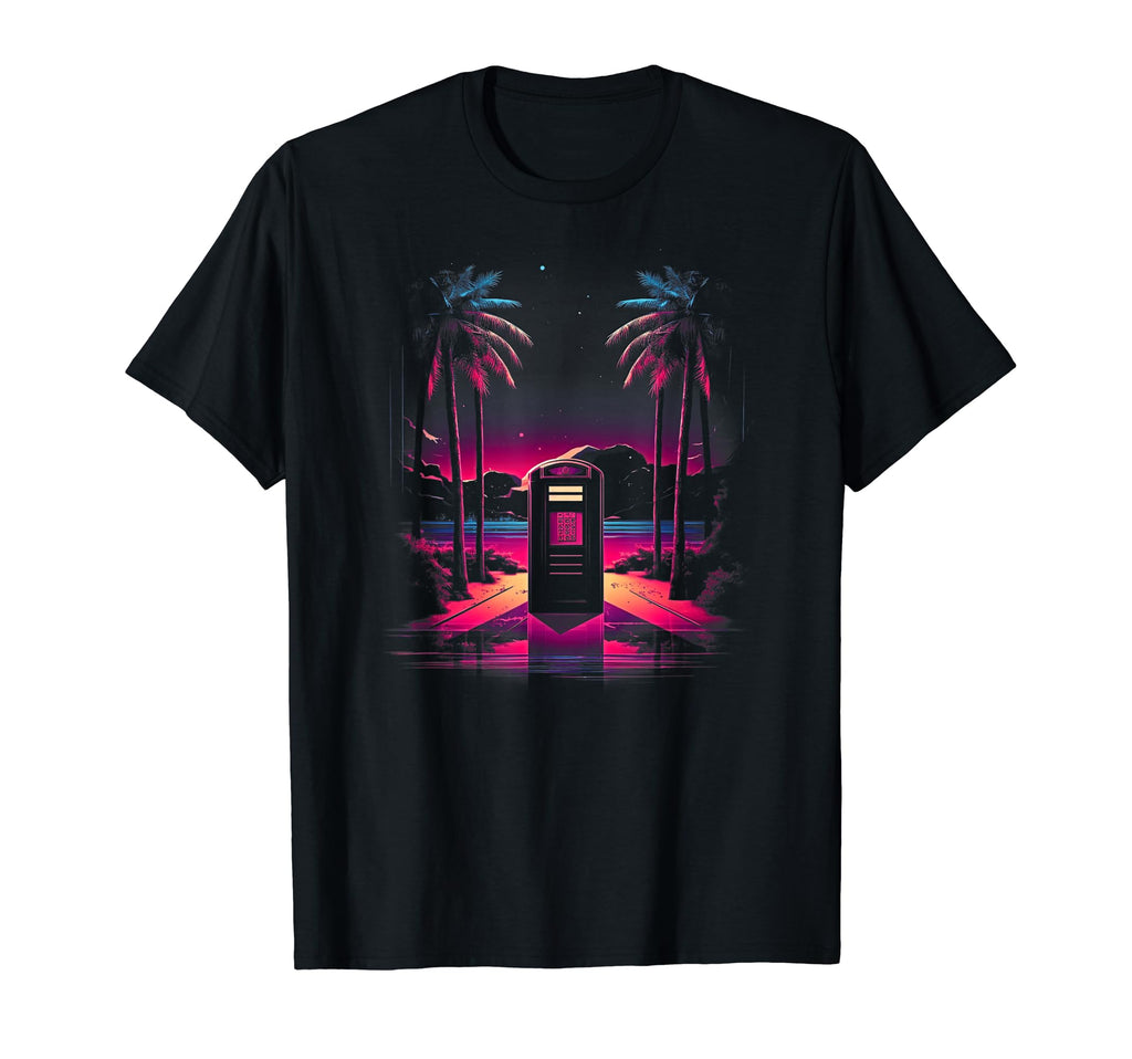 Vaporwave Phone Booth 80S Synthwave 7 T-Shirt - Graphic Print Unisex - T-Shirt, Sweatshirt, Hoodie