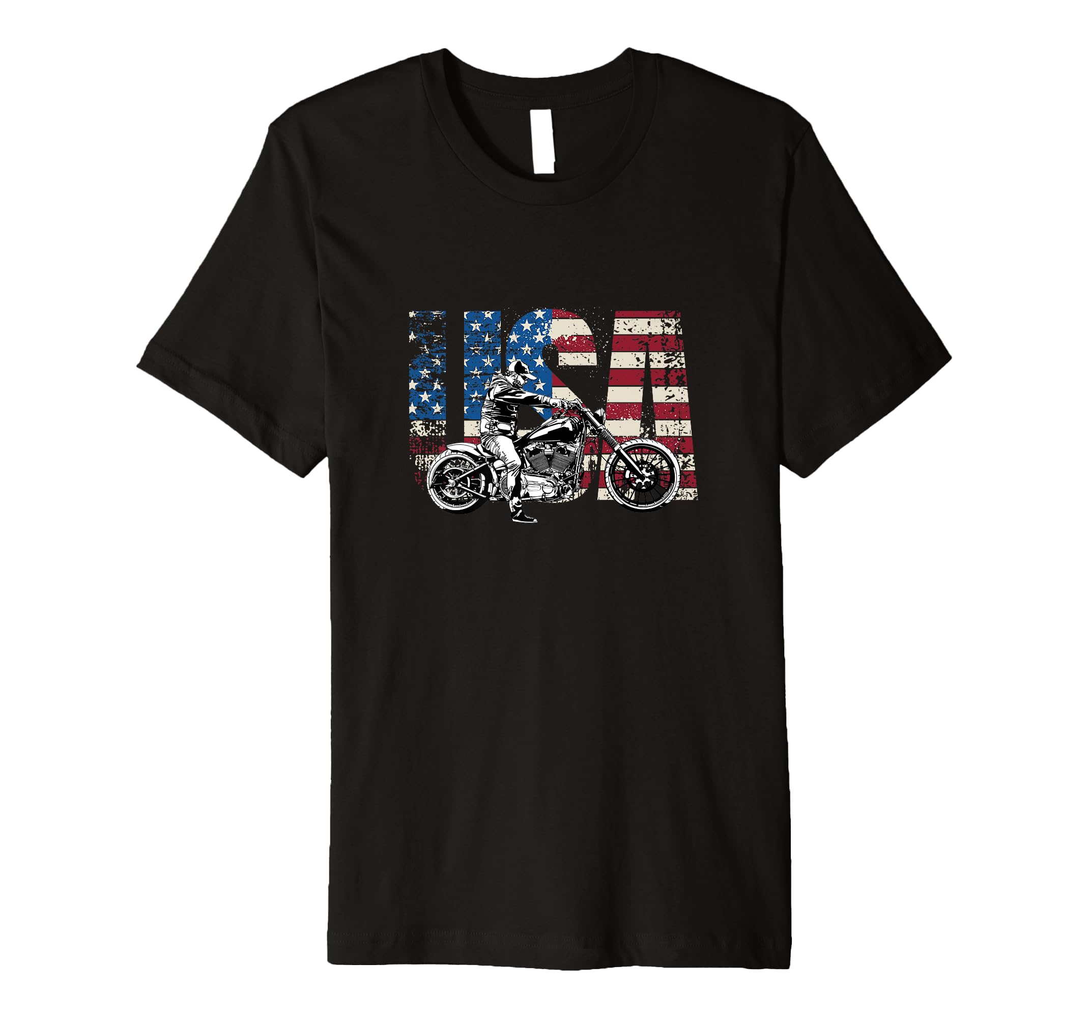 Motorcycle Usa Motorcycle T-Shirt - Custom Art Print for Adults - T-Shirt, Sweatshirt, Hoodie