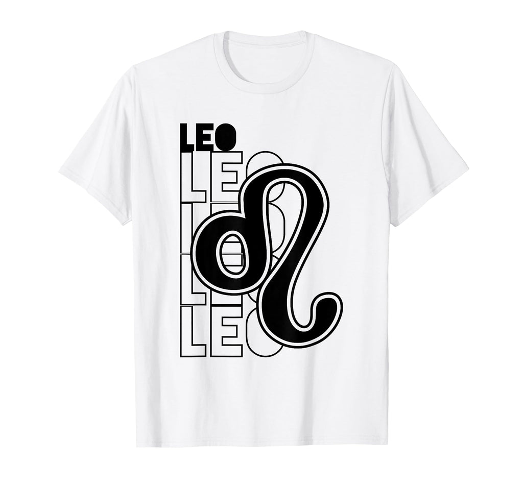 Leo Zodiac Typography Astrology T-Shirt - Novelty Apparel Men Women - T-Shirt, Sweatshirt, Hoodie