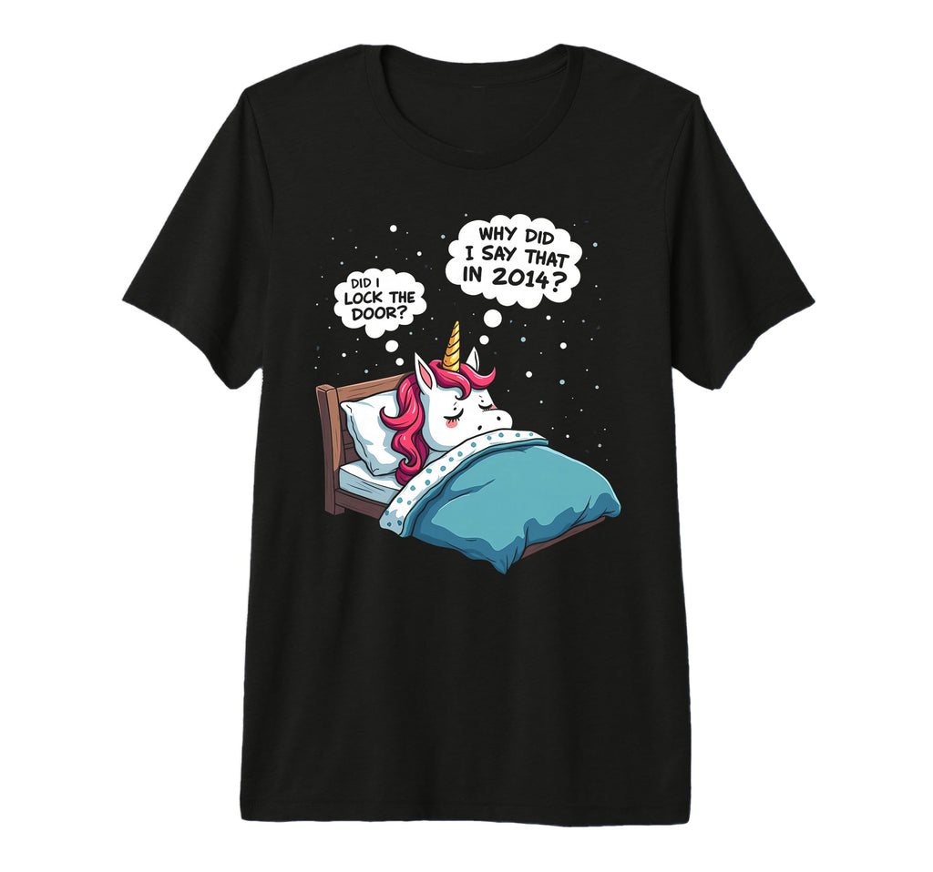 Funny Overthinker Unicorn Midnight Thoughts T-Shirt - Graphic Print Unisex - T-Shirt, Sweatshirt, Hoodie
