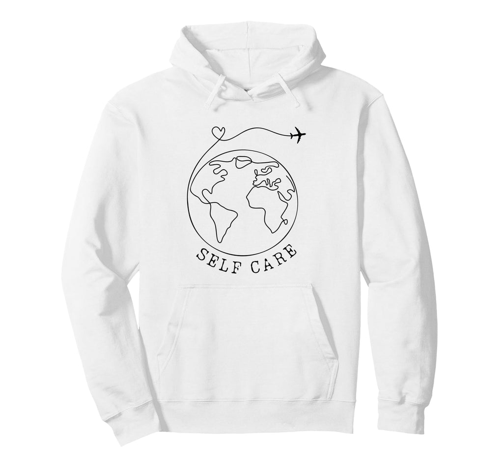 Traveler Self Care Travel Influencer Hoodie - Minimalist Print for Adults - T-Shirt, Sweatshirt, Hoodie