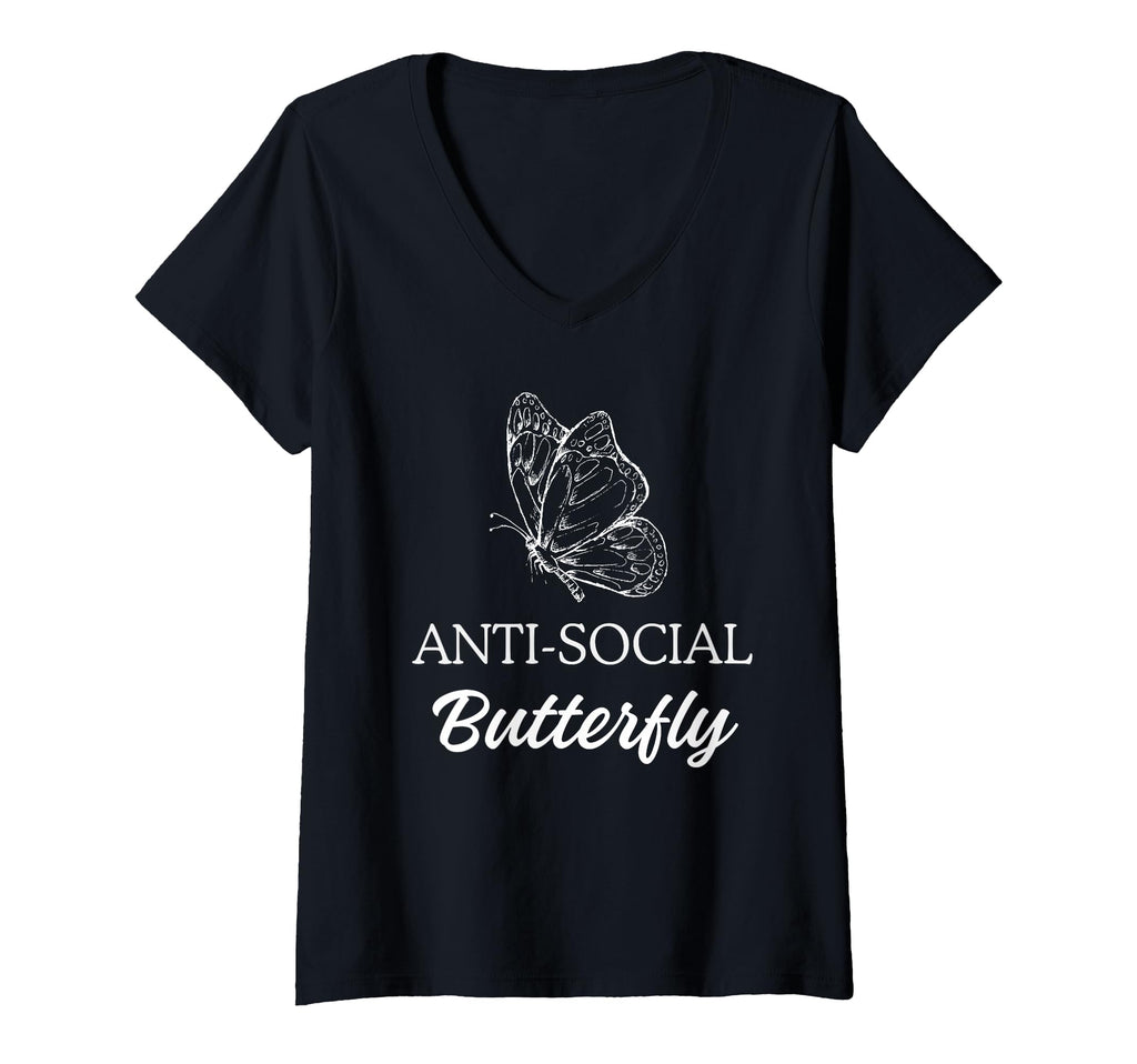 Womens Anti Social Butterfly Social T-Shirt - Streetwear Style for Adults - T-Shirt, Sweatshirt, Hoodie