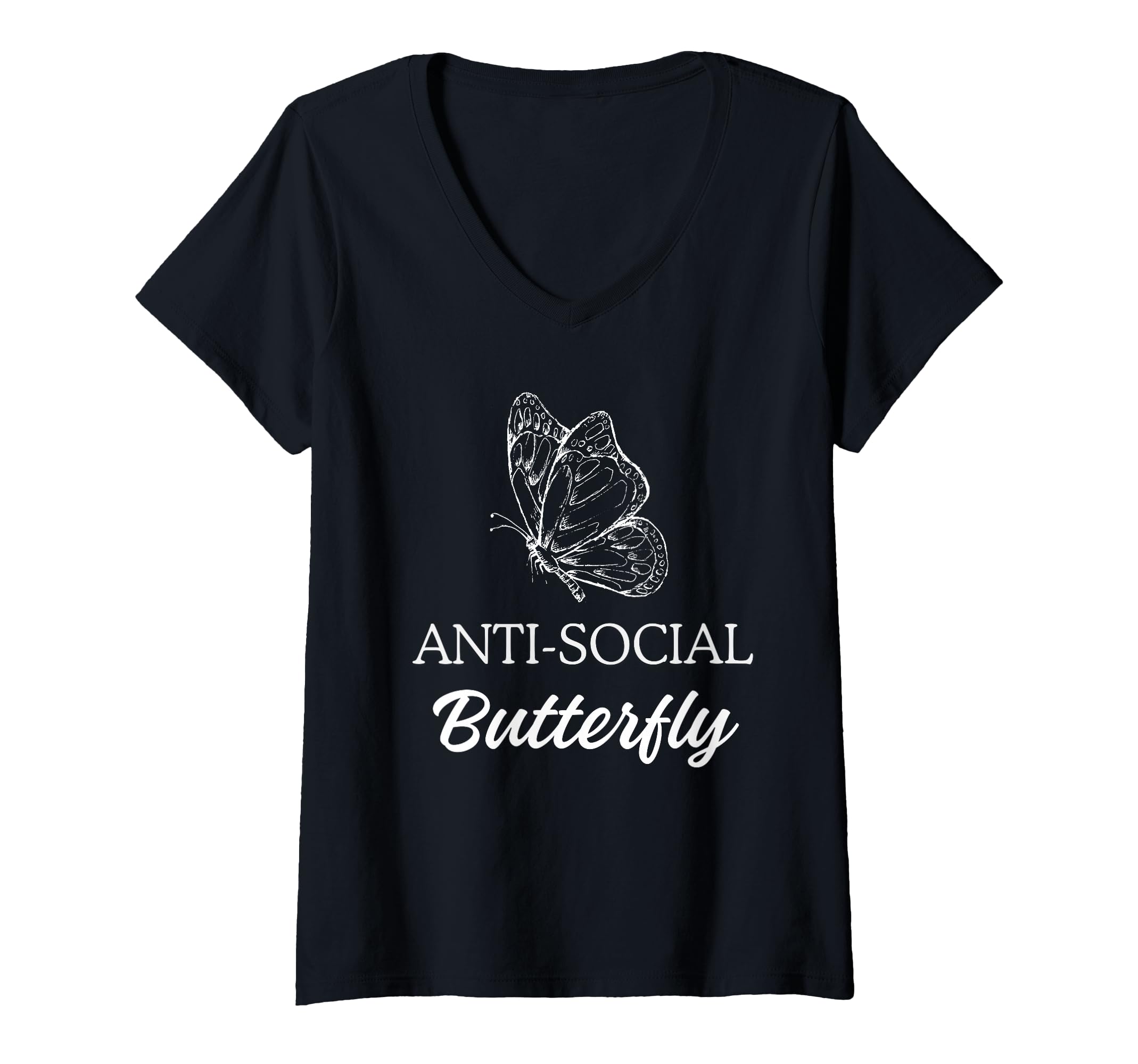 Womens Anti Social Butterfly Social T-Shirt - Streetwear Style for Adults - T-Shirt, Sweatshirt, Hoodie