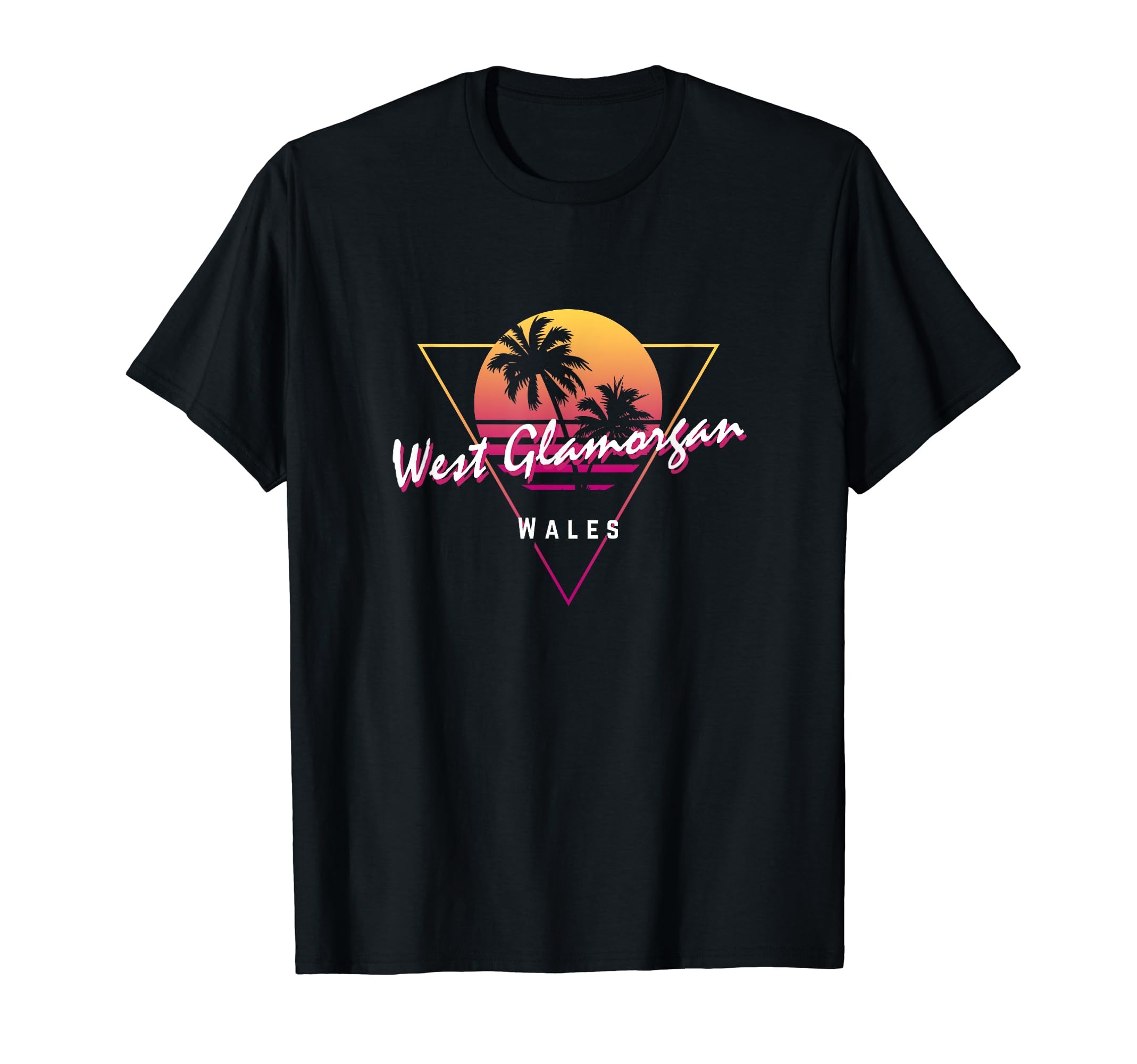 West Glamorgan Wales 80S Funny Sunset T-Shirt - Casual Everyday Wear Unisex - T-Shirt, Sweatshirt, Hoodie
