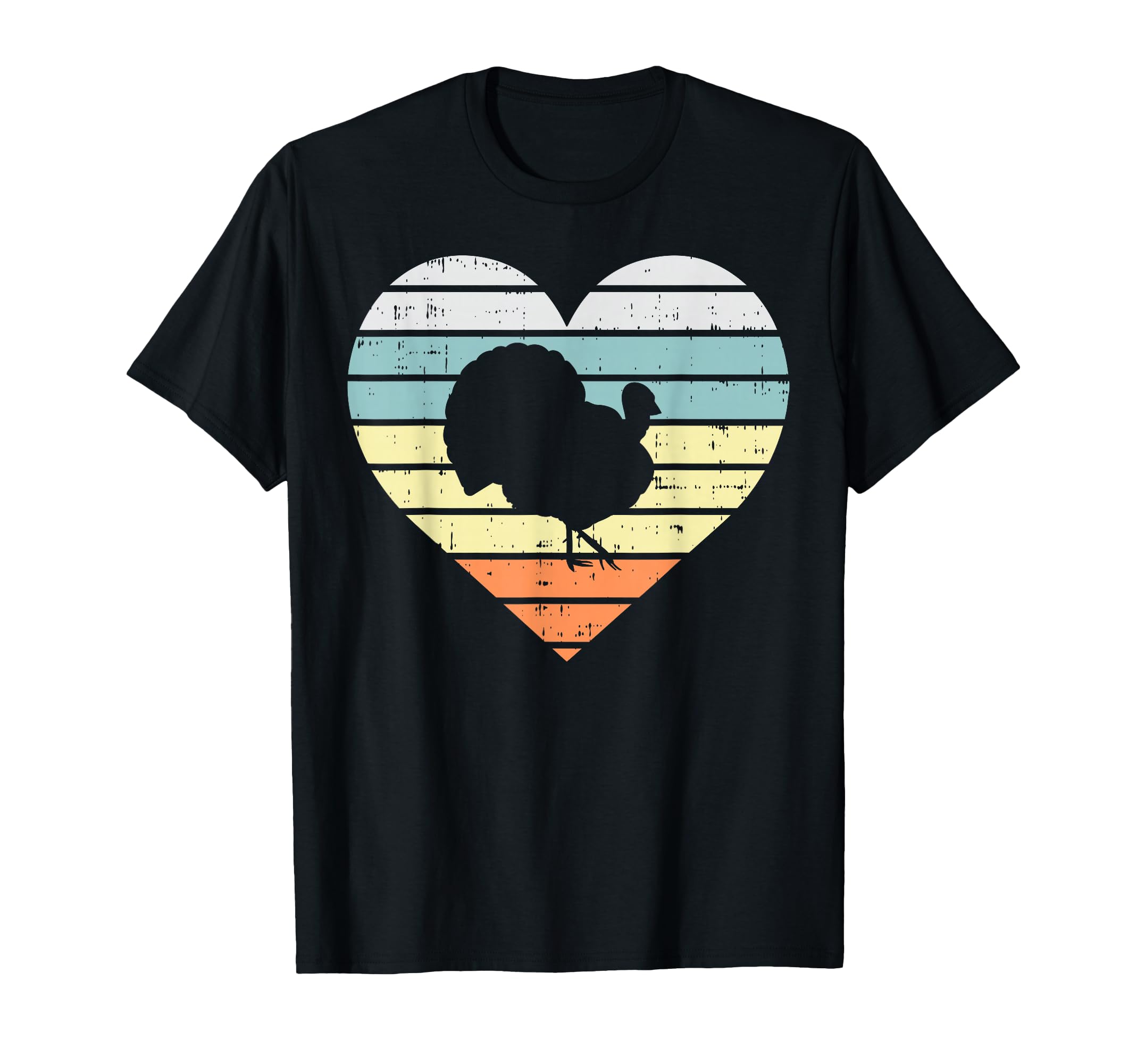 Turkey Day Heart Sunset Thanksgiving T-Shirt - Trendy Graphic for Adults - T-Shirt, Sweatshirt, Hoodie