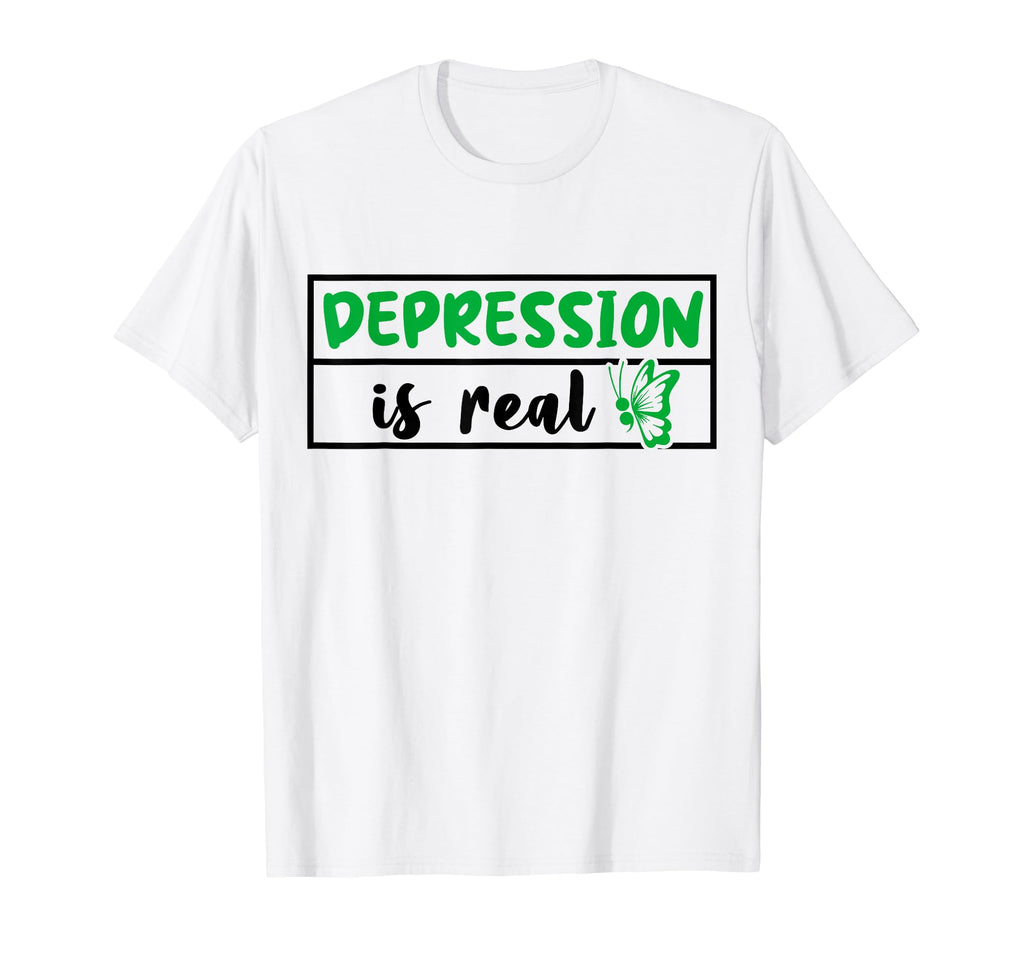 Depression Is Real Depression Mental T-Shirt - Novelty Apparel Men Women - T-Shirt, Sweatshirt, Hoodie