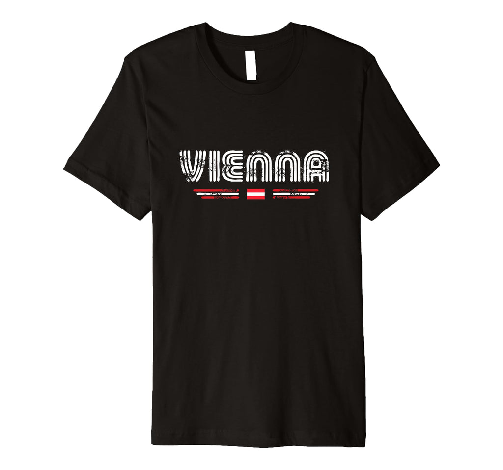 Vienna Austria 70S 80S Type Flag T-Shirt - Trendy Graphic Men Women - T-Shirt, Sweatshirt, Hoodie