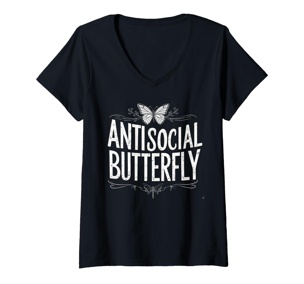 Womens Antisocial Butterfly Funny T-Shirt - Aesthetic Graphic for Adults - T-Shirt, Sweatshirt, Hoodie