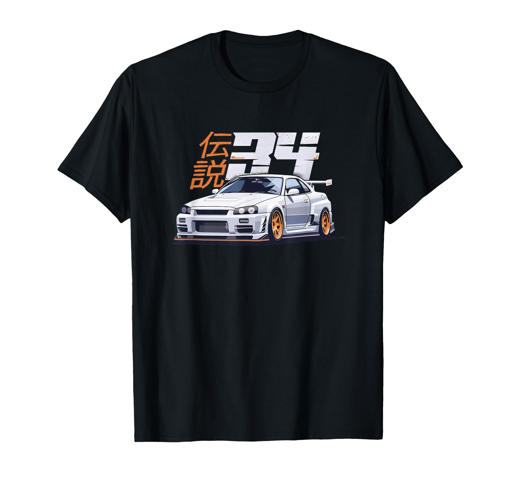 White Legendary 34 Jdm Car T-Shirt - Aesthetic Graphic for Adults - T-Shirt, Sweatshirt, Hoodie