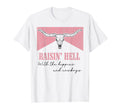 Raisin Hell Hippies And Cowboys Bull T-Shirt - Casual Everyday Wear Unisex - T-Shirt, Sweatshirt, Hoodie