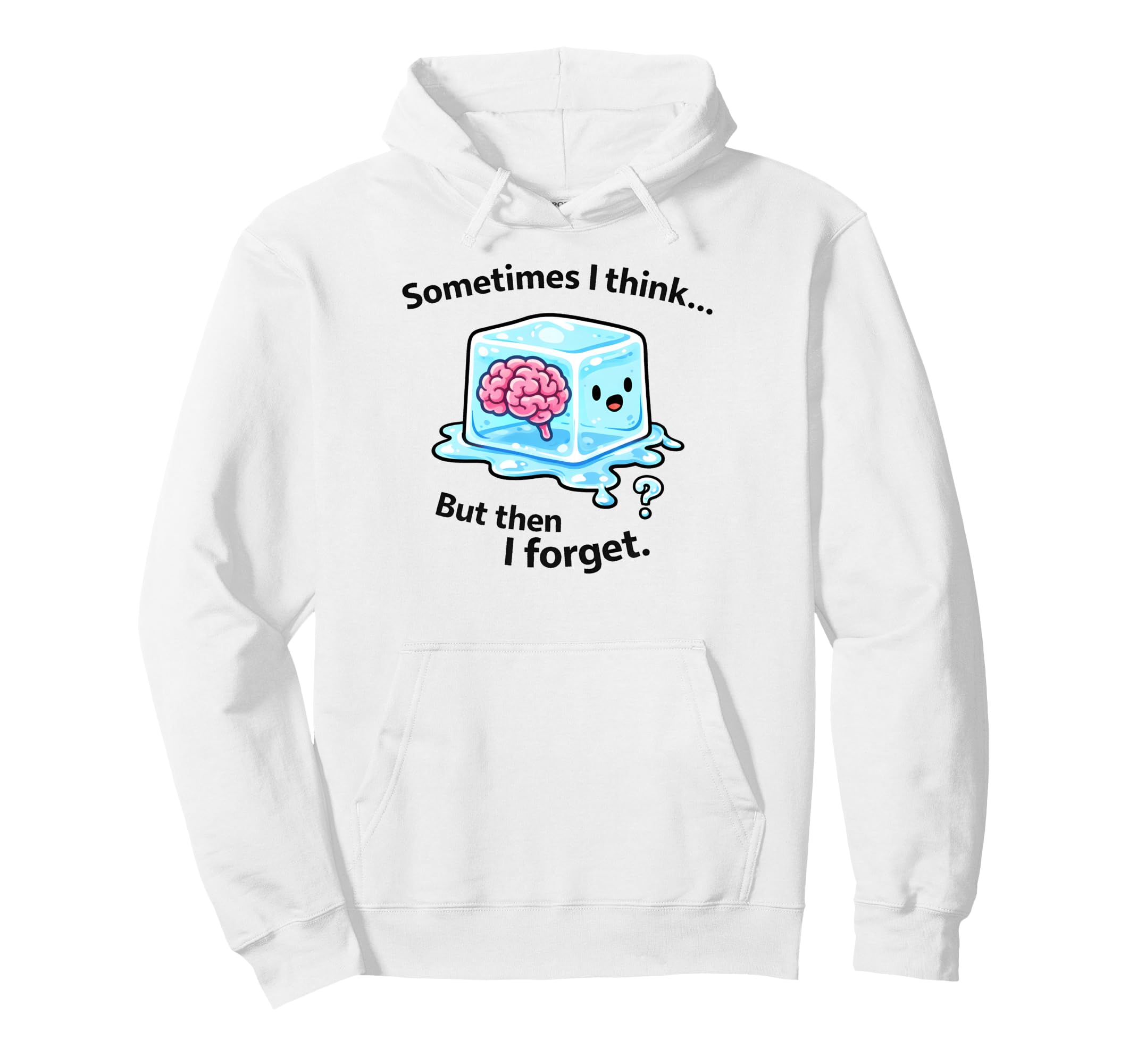 Forgetful Ice Brain Meme Cartoon Hoodie - Streetwear Style for Adults - T-Shirt, Sweatshirt, Hoodie