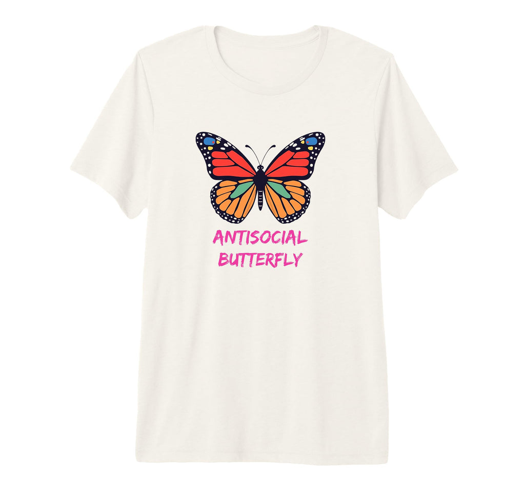 Anti Social Butterfly Tri Blend T-Shirt - Unique Graphic Men Women - T-Shirt, Sweatshirt, Hoodie