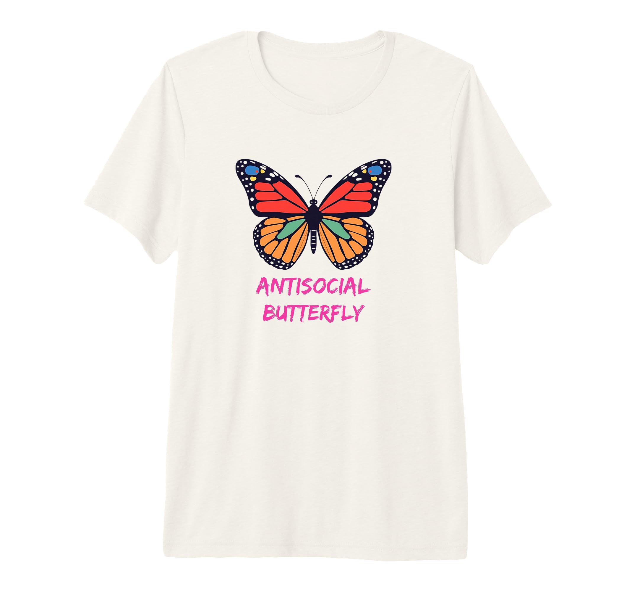 Anti Social Butterfly Tri Blend T-Shirt - Unique Graphic Men Women - T-Shirt, Sweatshirt, Hoodie