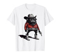 Pug Funny Western Cowboy Dog Lover T-Shirt - Custom Art Print Unisex - T-Shirt, Sweatshirt, Hoodie