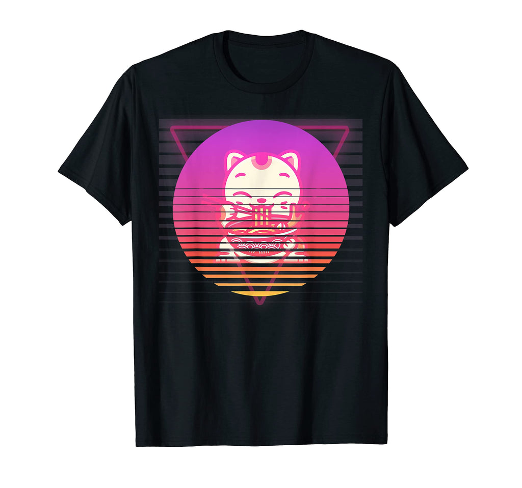 Kawaii Cat Anime Ramen Japanese T-Shirt - Novelty Apparel for Adults - T-Shirt, Sweatshirt, Hoodie