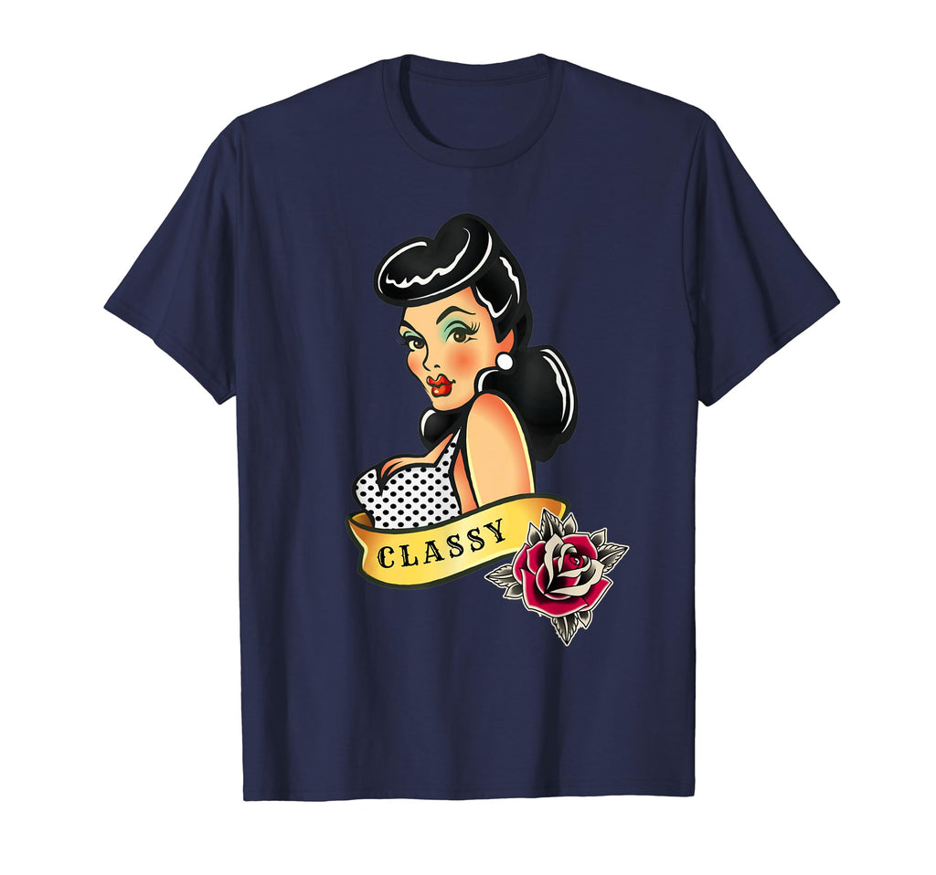 Classy Pin Up Throwback T-Shirt - Minimalist Print Unisex - T-Shirt, Sweatshirt, Hoodie