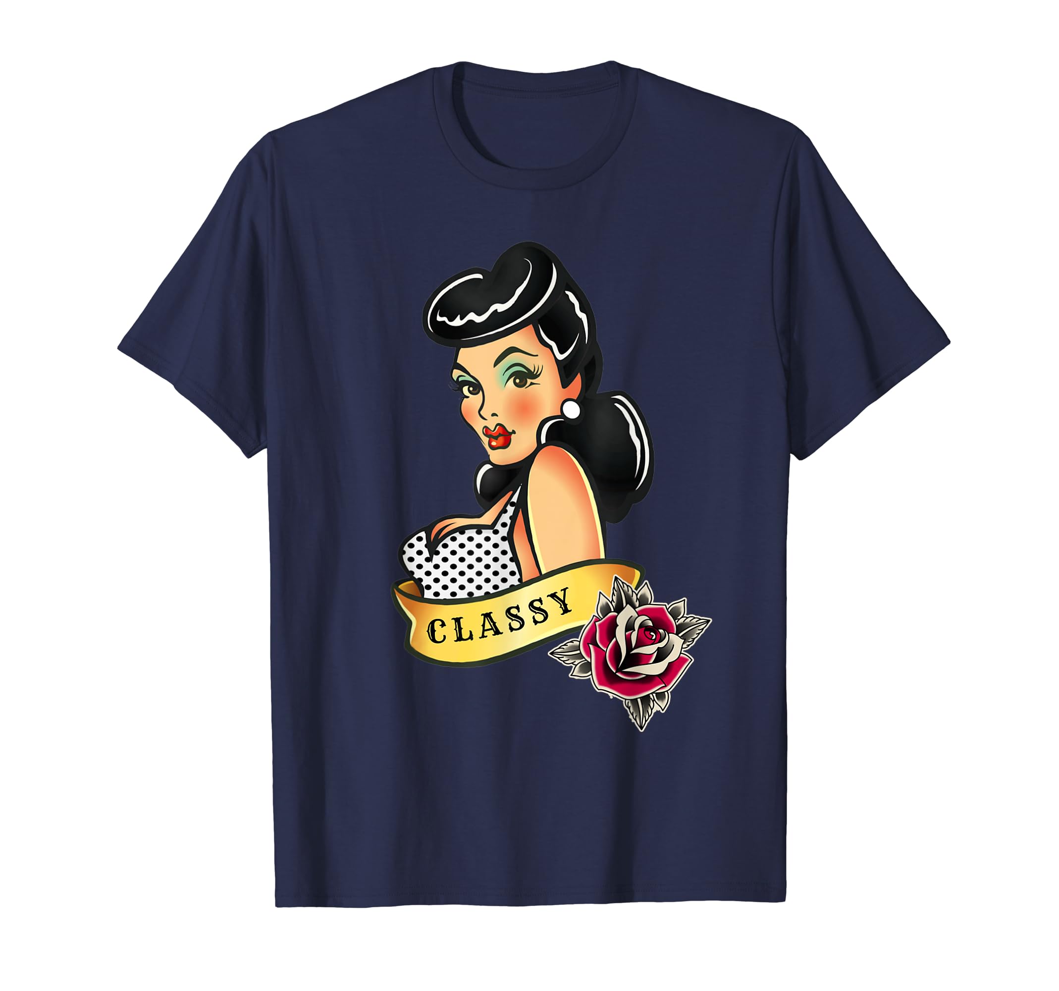Classy Pin Up Throwback T-Shirt - Minimalist Print Unisex - T-Shirt, Sweatshirt, Hoodie